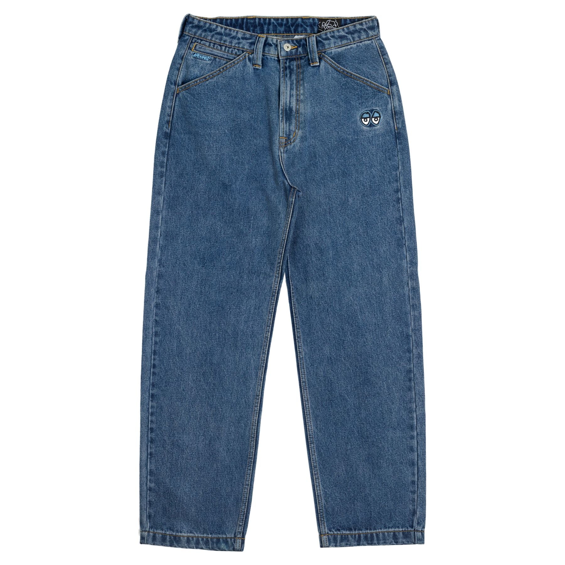 Stonewash Blue Eyes Krooked Denim Twill Pants