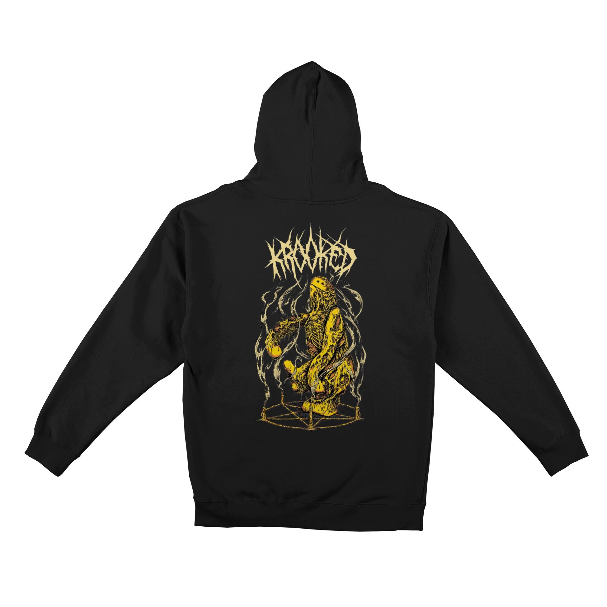 Black Necroshmoo Krooked Zip Up Hoodie Back