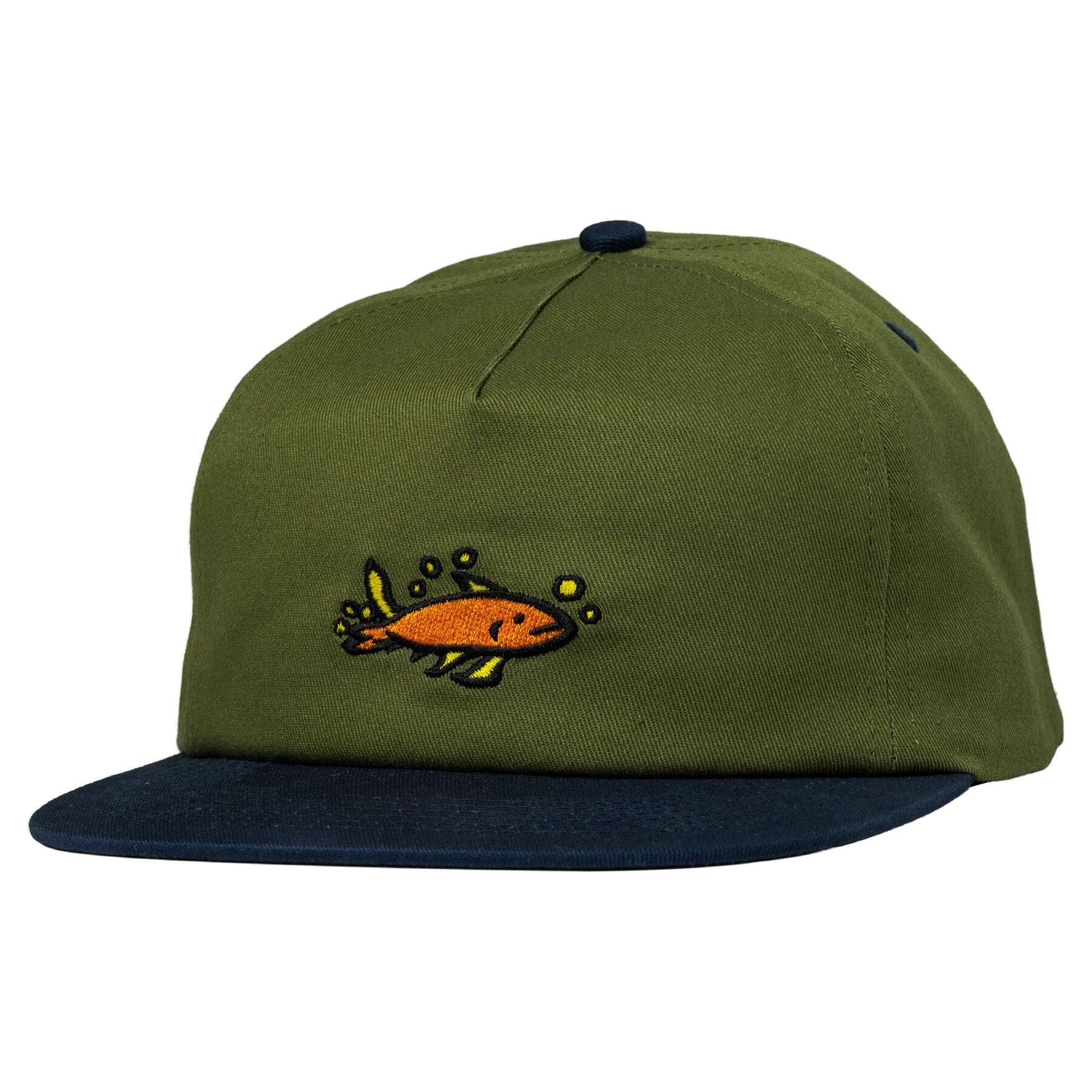 Olive/Navy Mermaid Fish Krooked Snapback