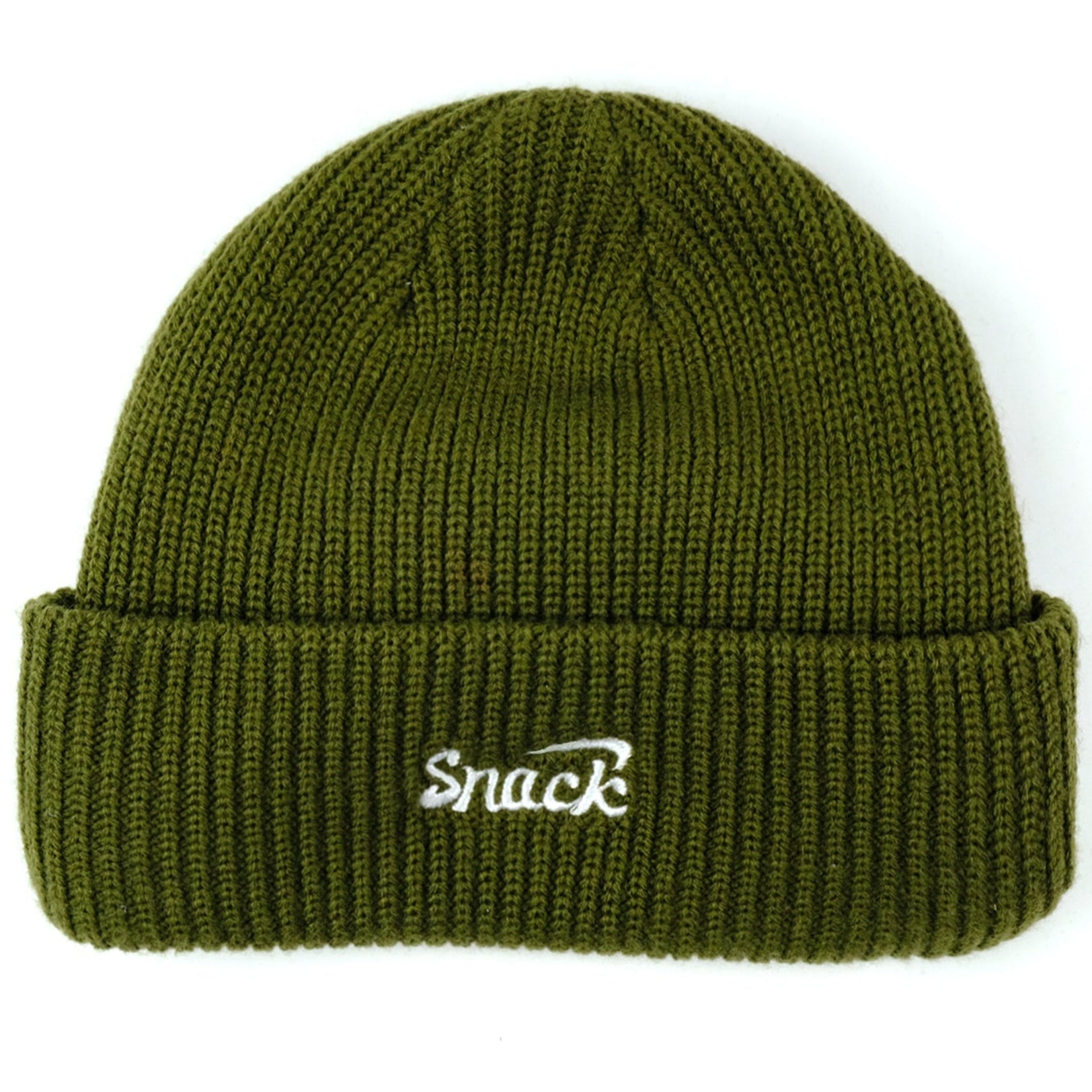 Green Snack Skatebaords Alive Jeep beanie With white embroidery