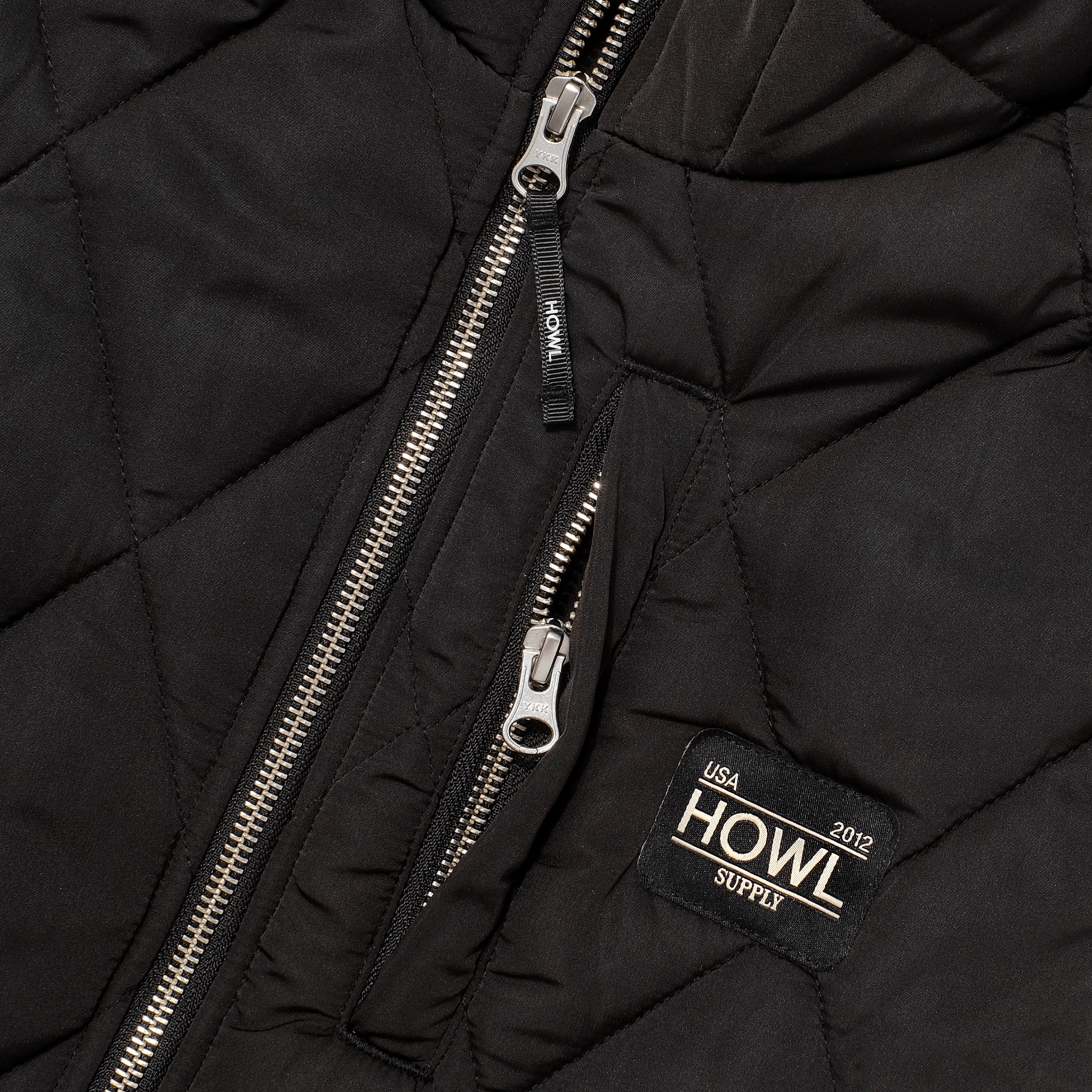 Black Semi-Puffy Howl Vest Detail