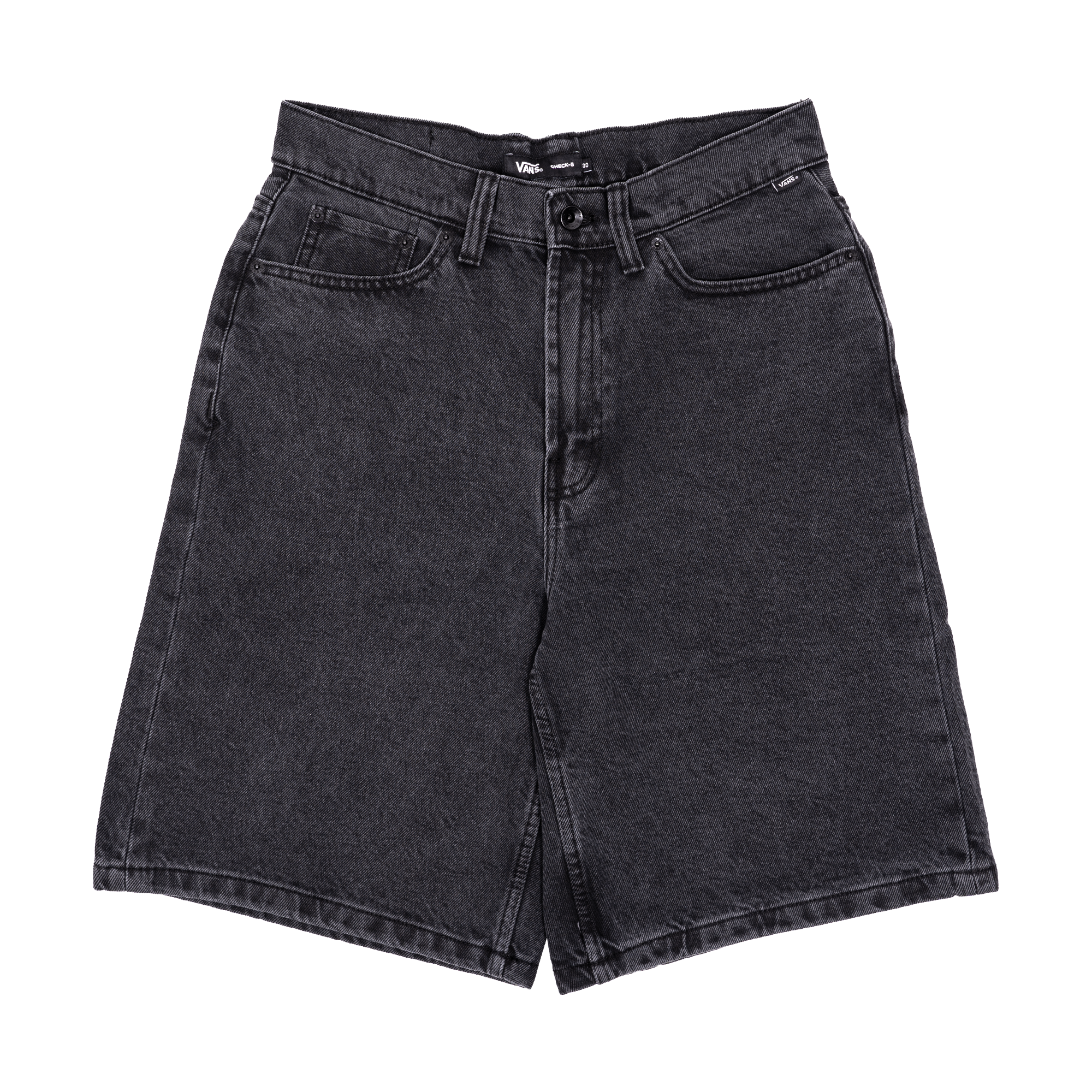 Vans Check-5 Baggy Denim Shorts - Washed Black