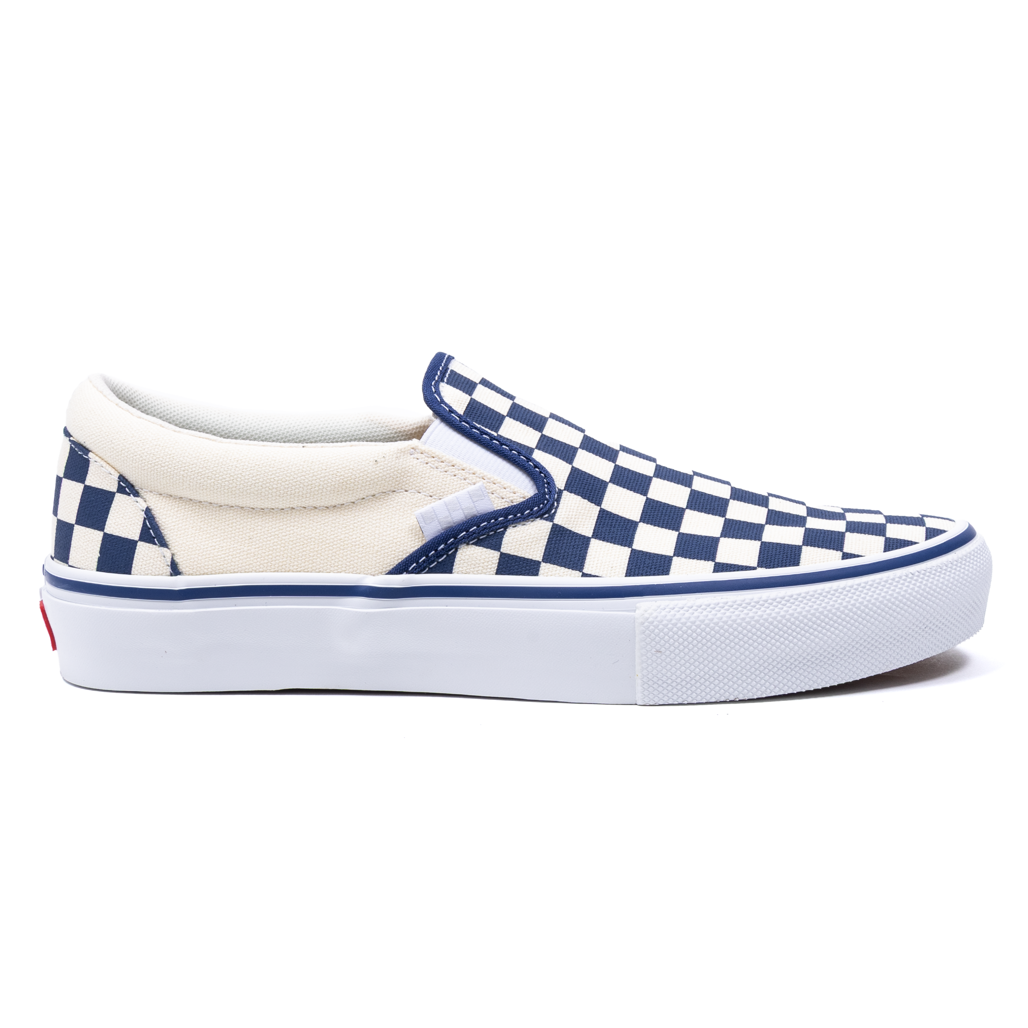 Blue/Off white checkerboard Vans kateboard slip on shoe