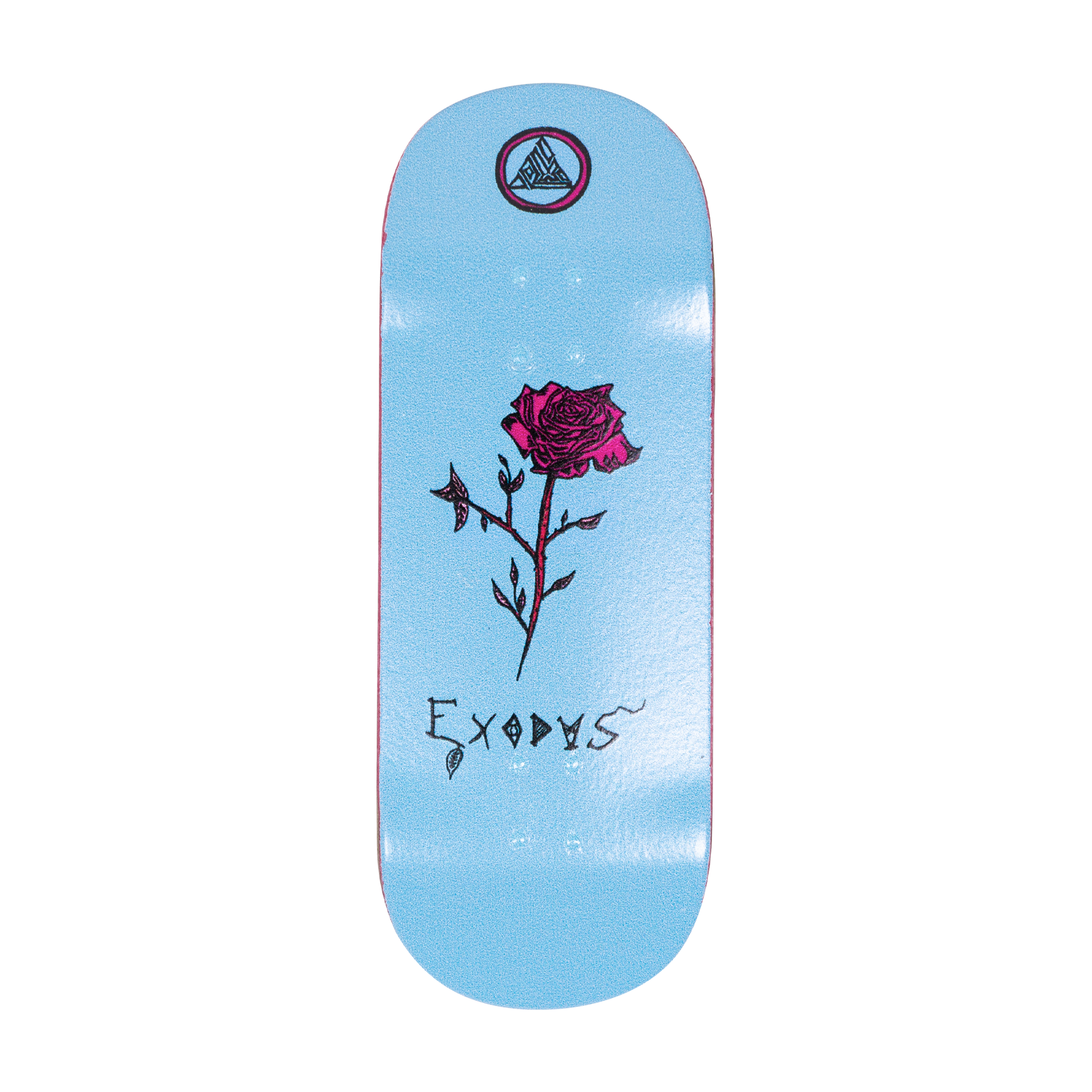 Light Blue Anoixi Rose Exodus x DK Fingerboard Deck