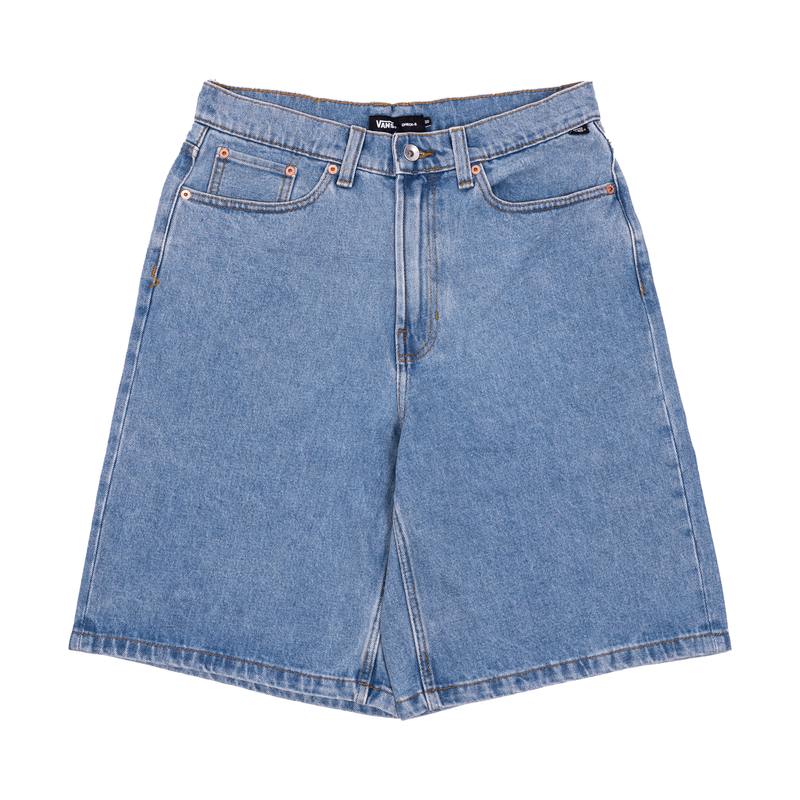 Blue Stonewash Check-5 Baggy Vans Shorts