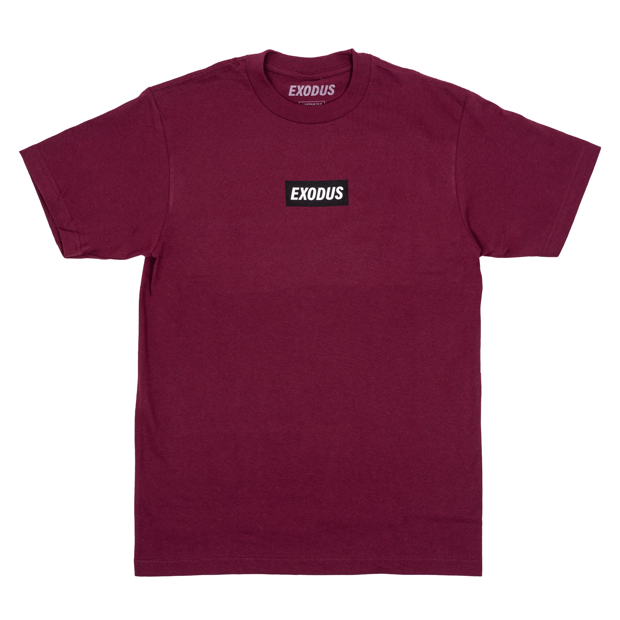 Burgundy Box Logo Exodus T-Shirt