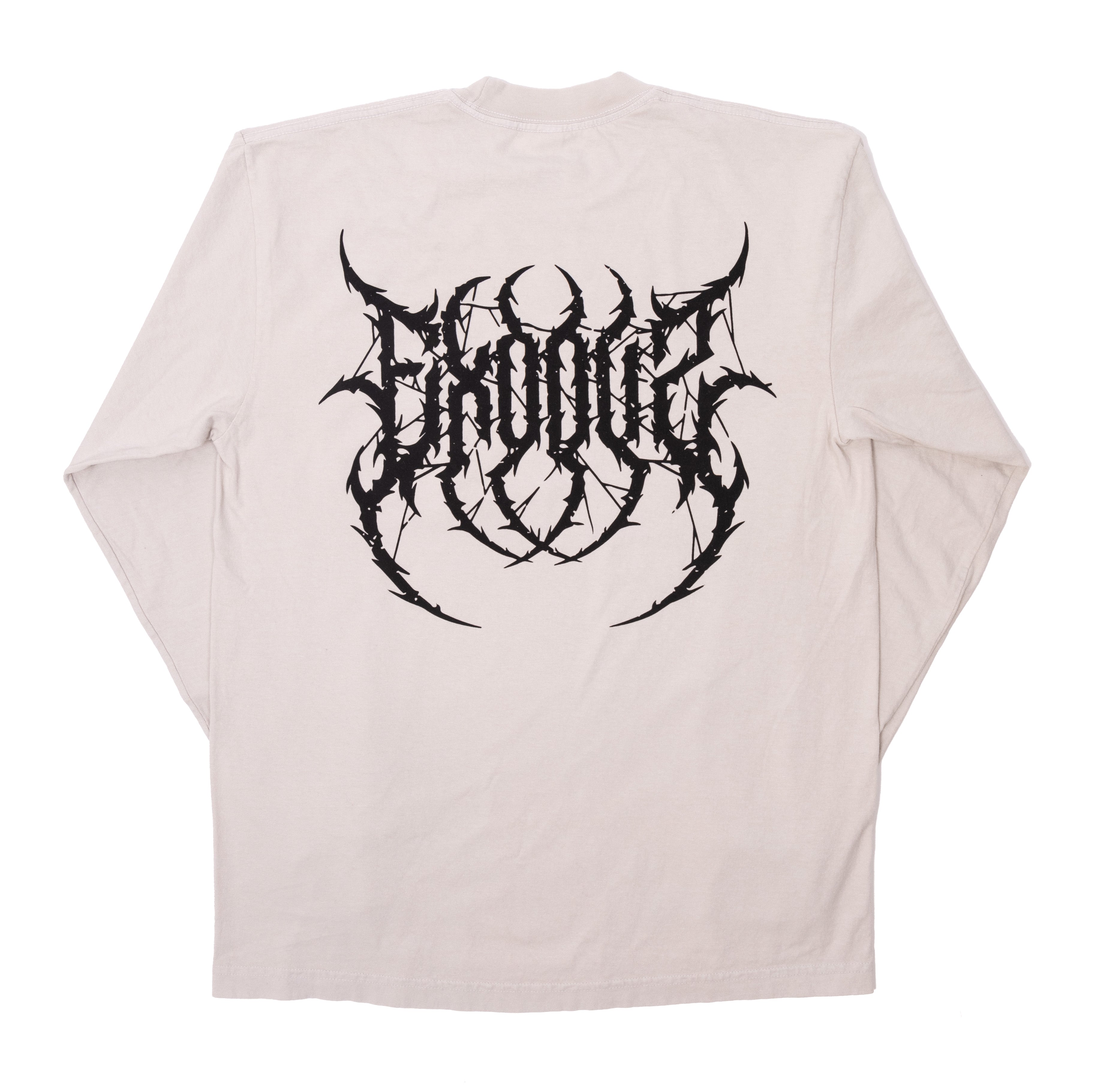 Light Grey Exodus Metal Long Sleeve Tee Back