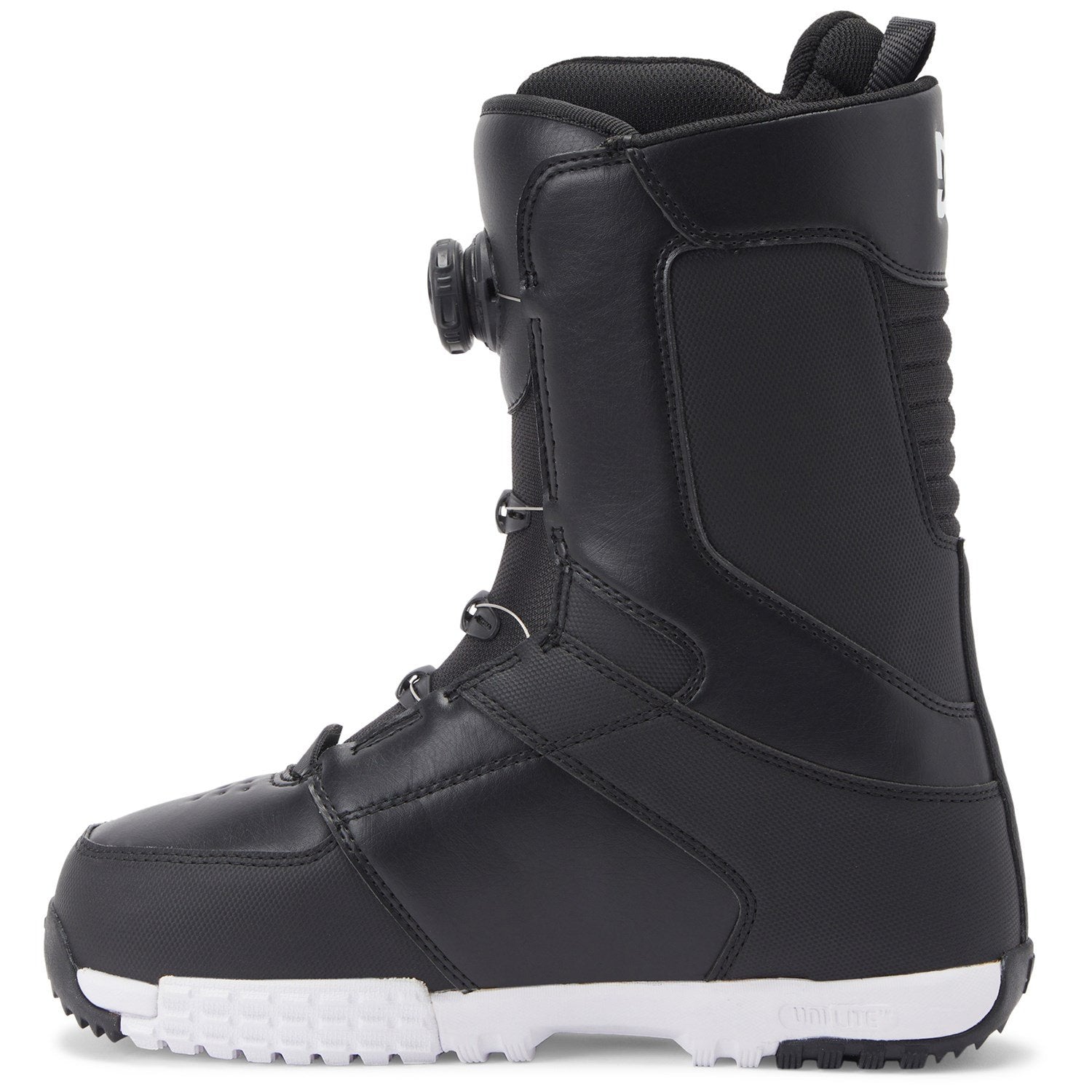 Black/Black/White 2025 Control DC Snowboard Boots