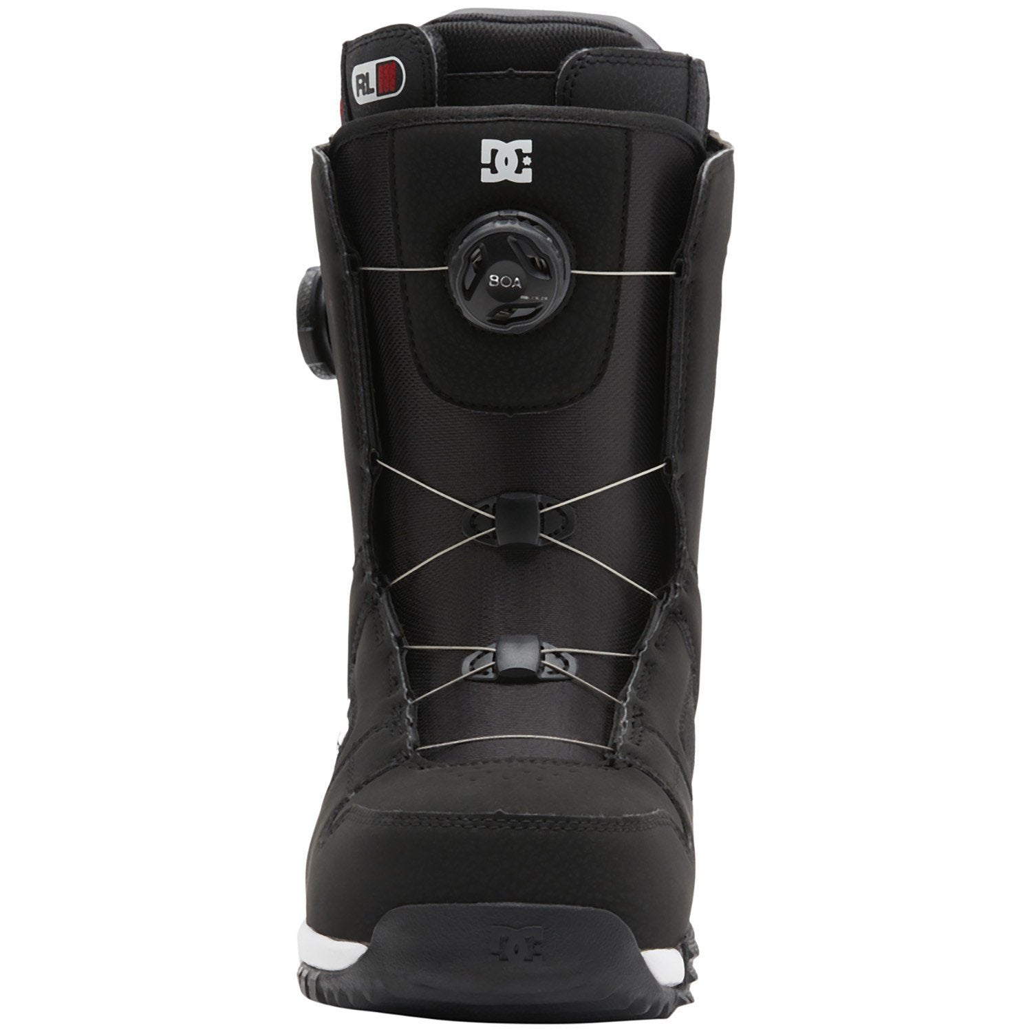 2025 Black/Black/White Phase BOA Pro DC Snowboard Boots Front