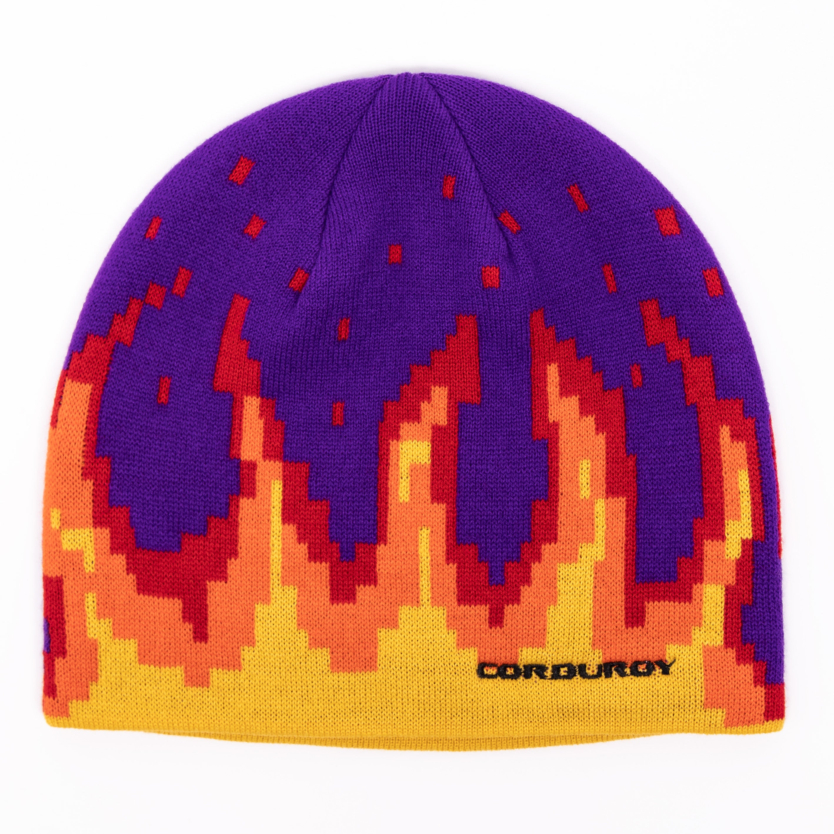 Purple Digi Flames Corduroy Beanie