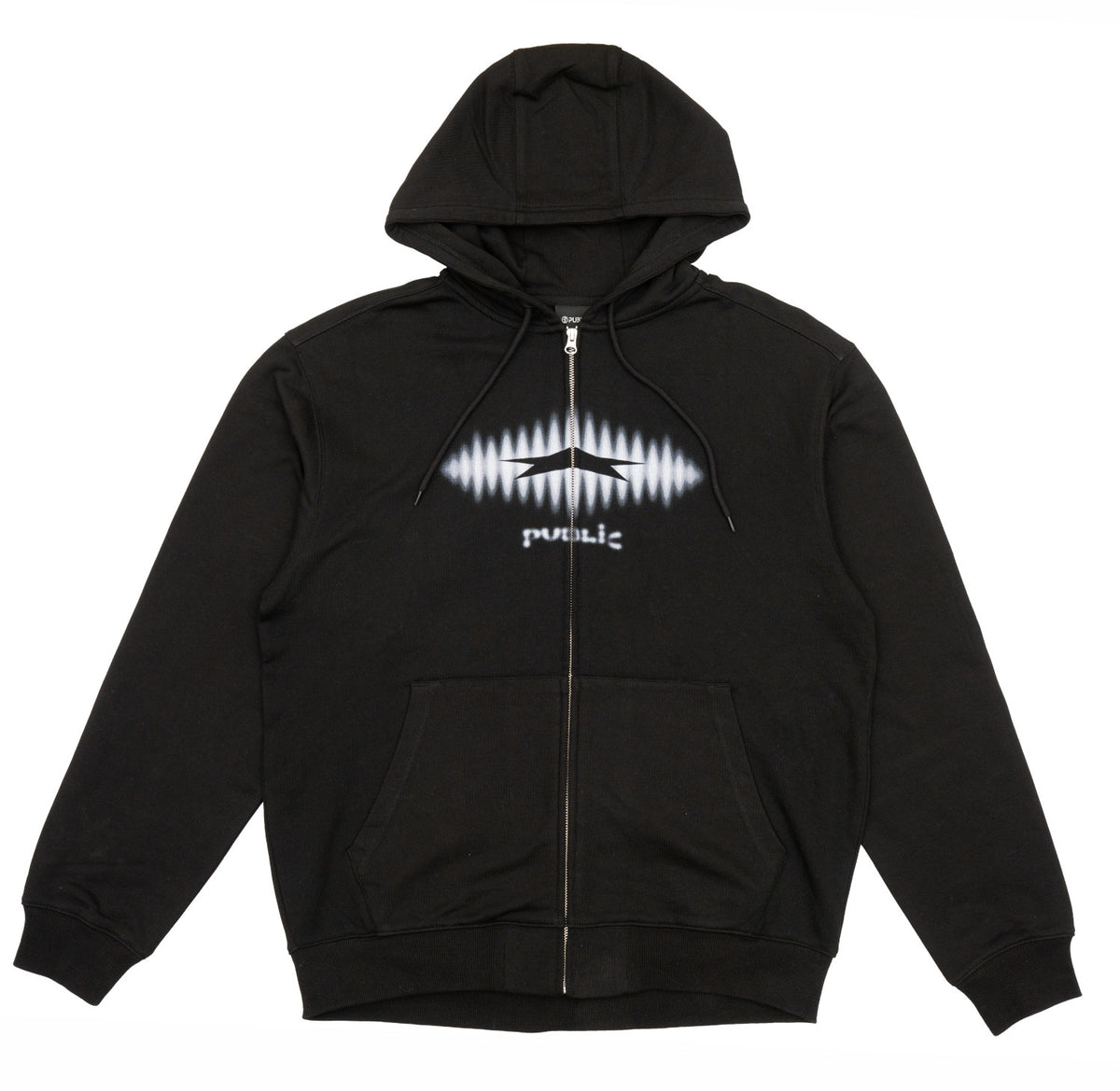 Public Glow Zip Up Hoodie - Black