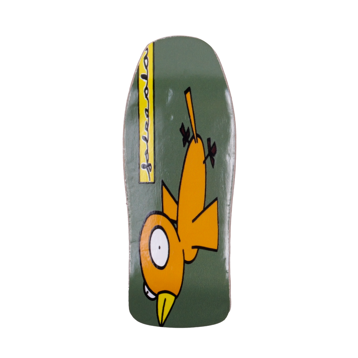 False Alarm Bald Eagle Green Fingerboard Deck - Oldschool Shape