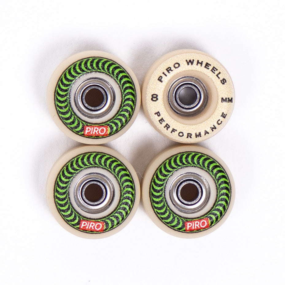 Piro Green Spiral Performance Fingerboard Wheels - Tan