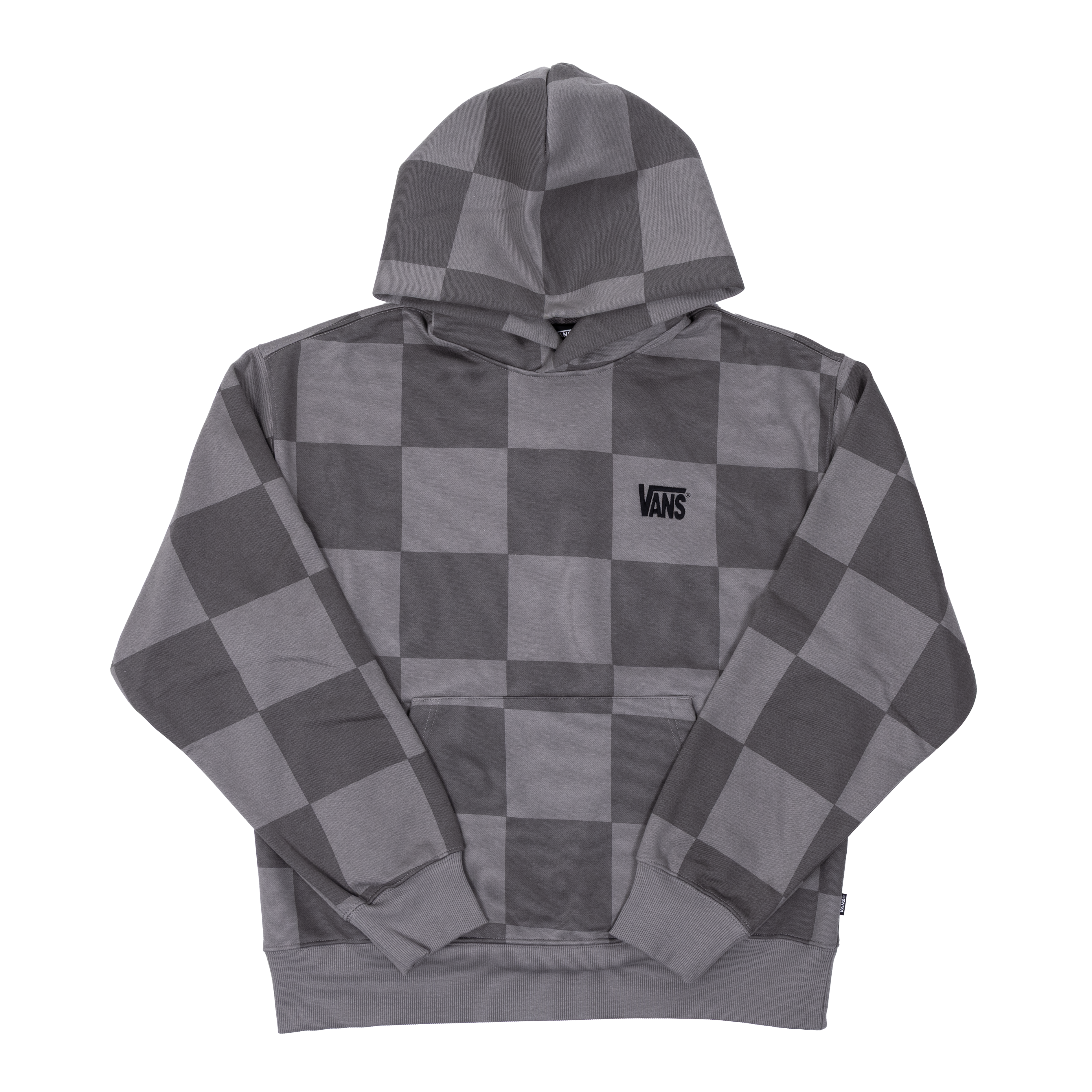 Vans Tonal Check Stretch Logo Pullover Hoodie - Pewter