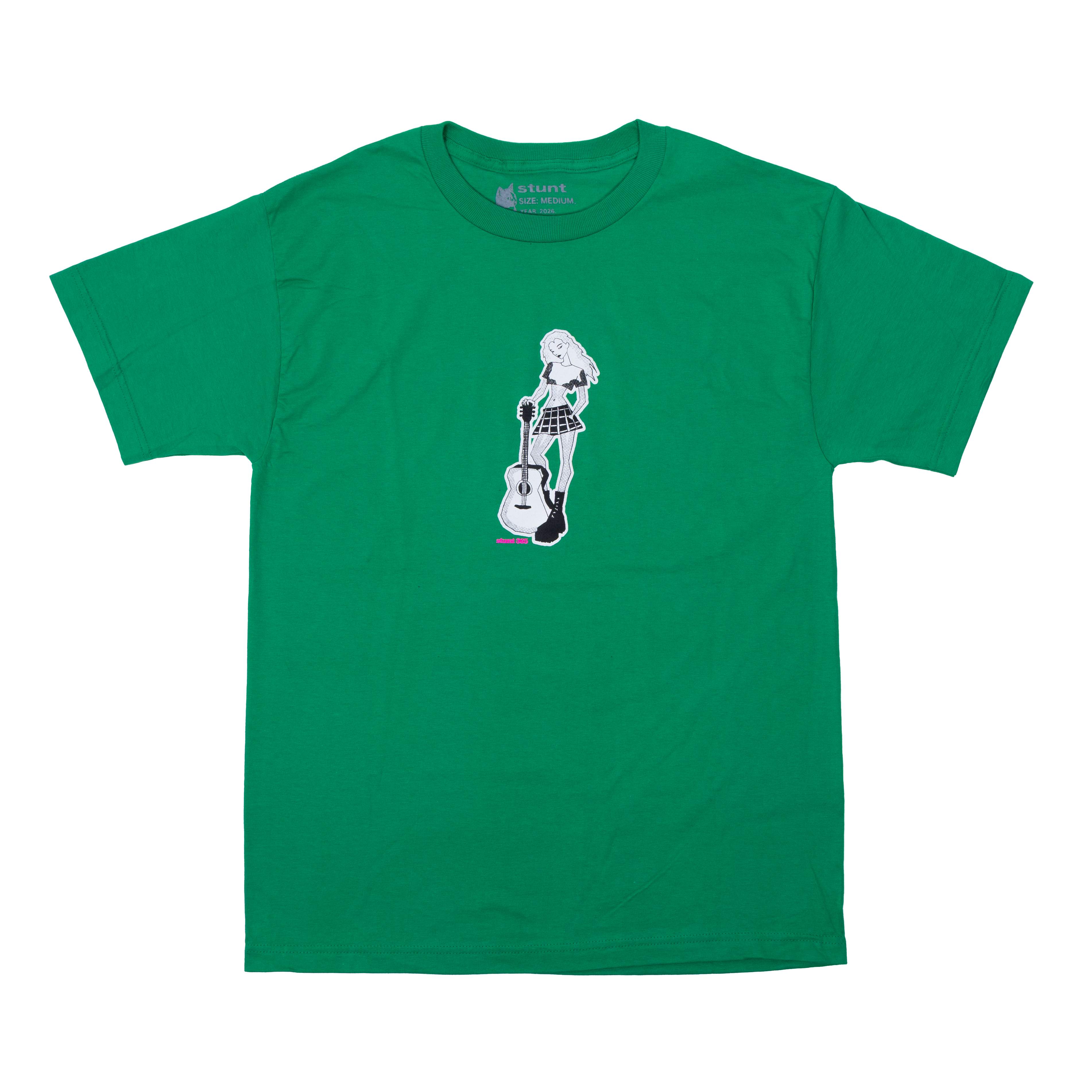 Stunt Guitar Chick Tee - Green