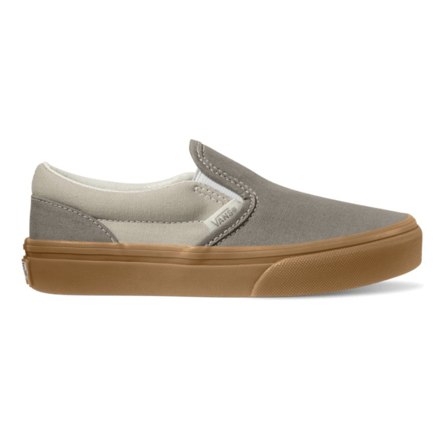 Vans Kids Slip On Skateboard Shoe - Neutral Block Gray/Gum