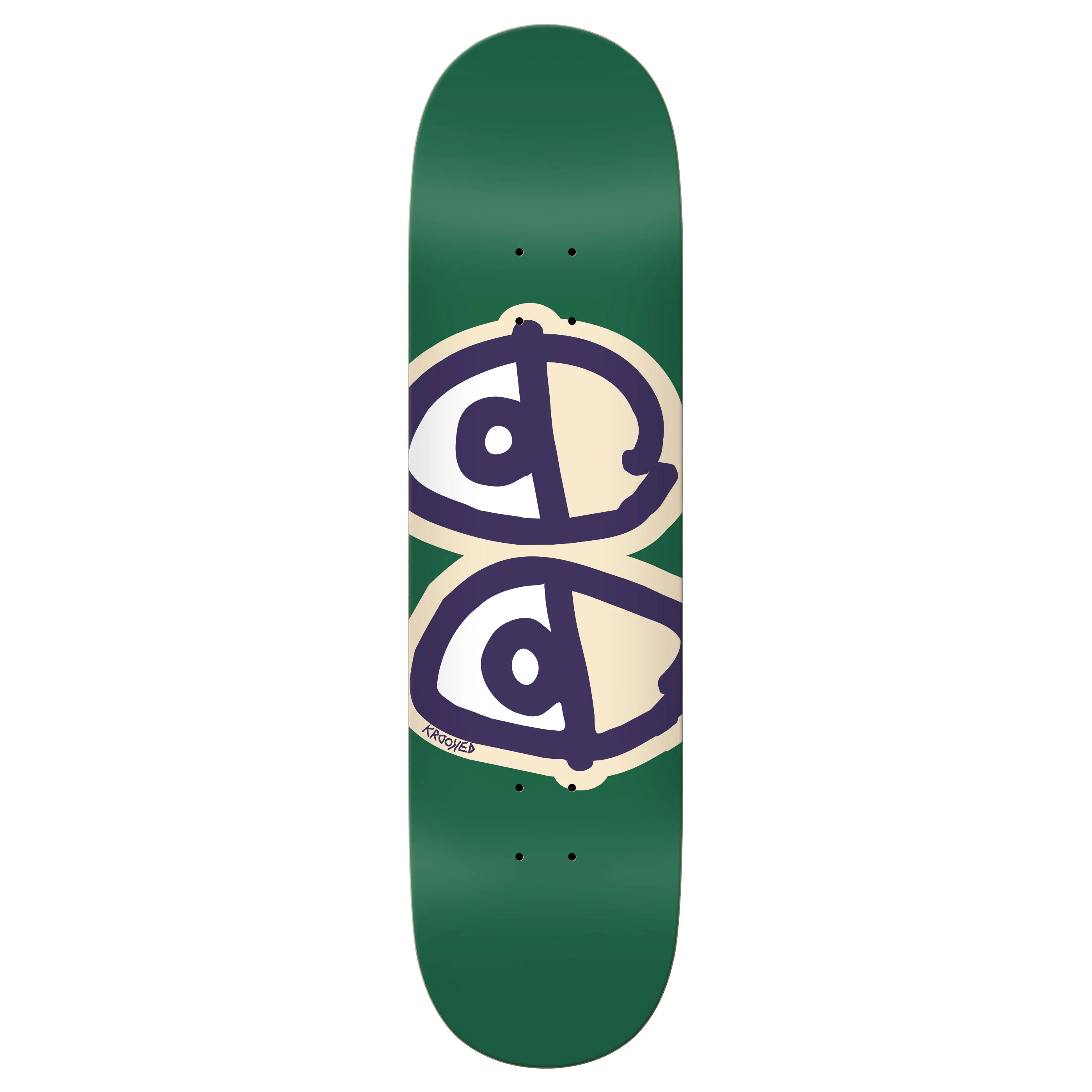 Green Team Eyes Krooked Skateboard Deck