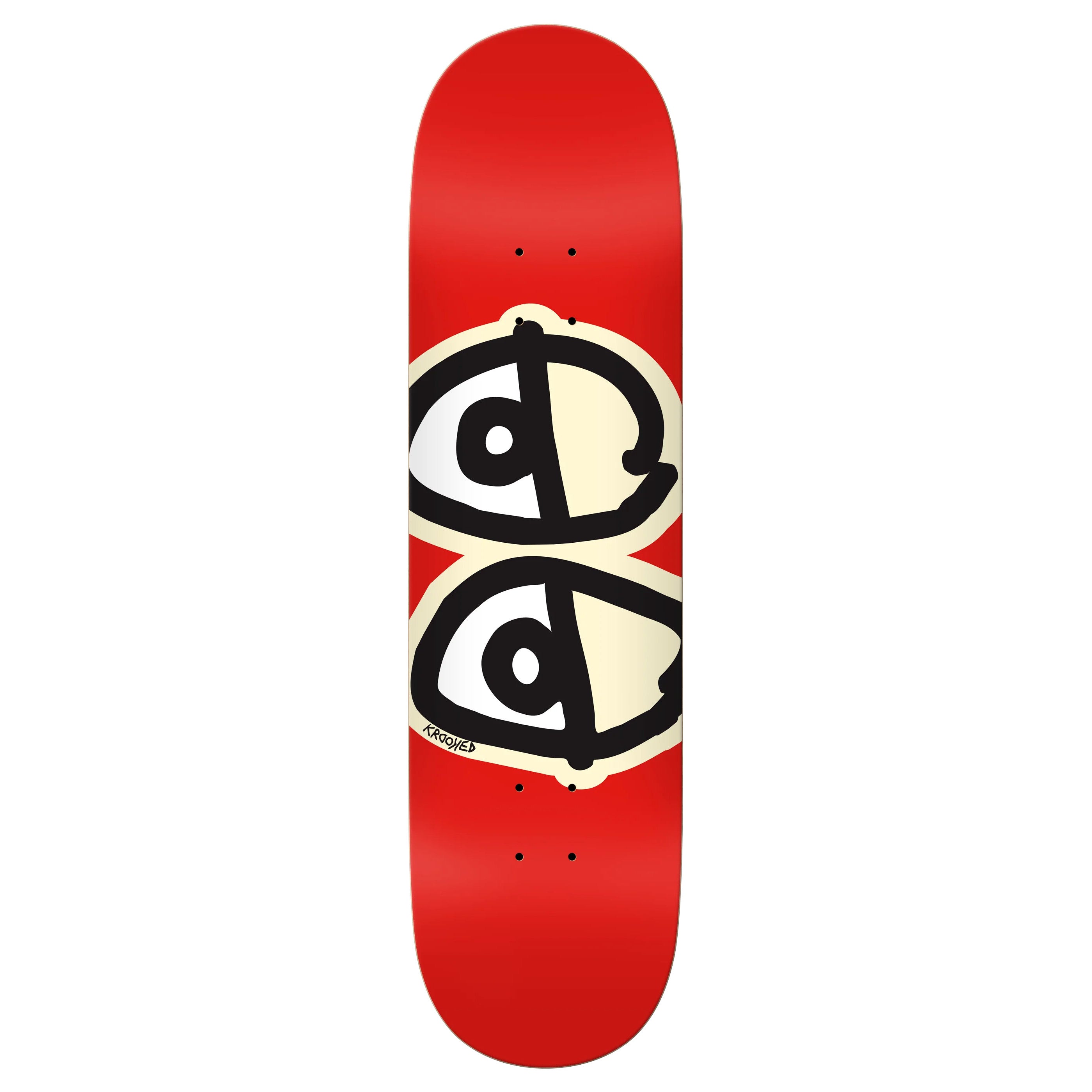 Red Krooked Eyes Skateboard Deck