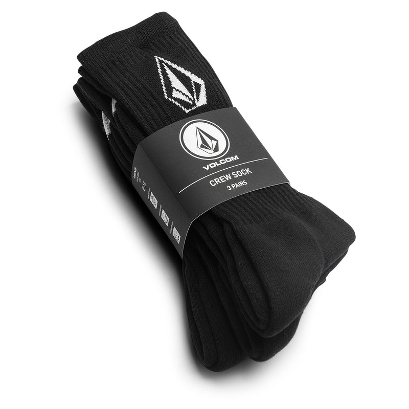 Black 3-Pack Full Stone Volcom Socks