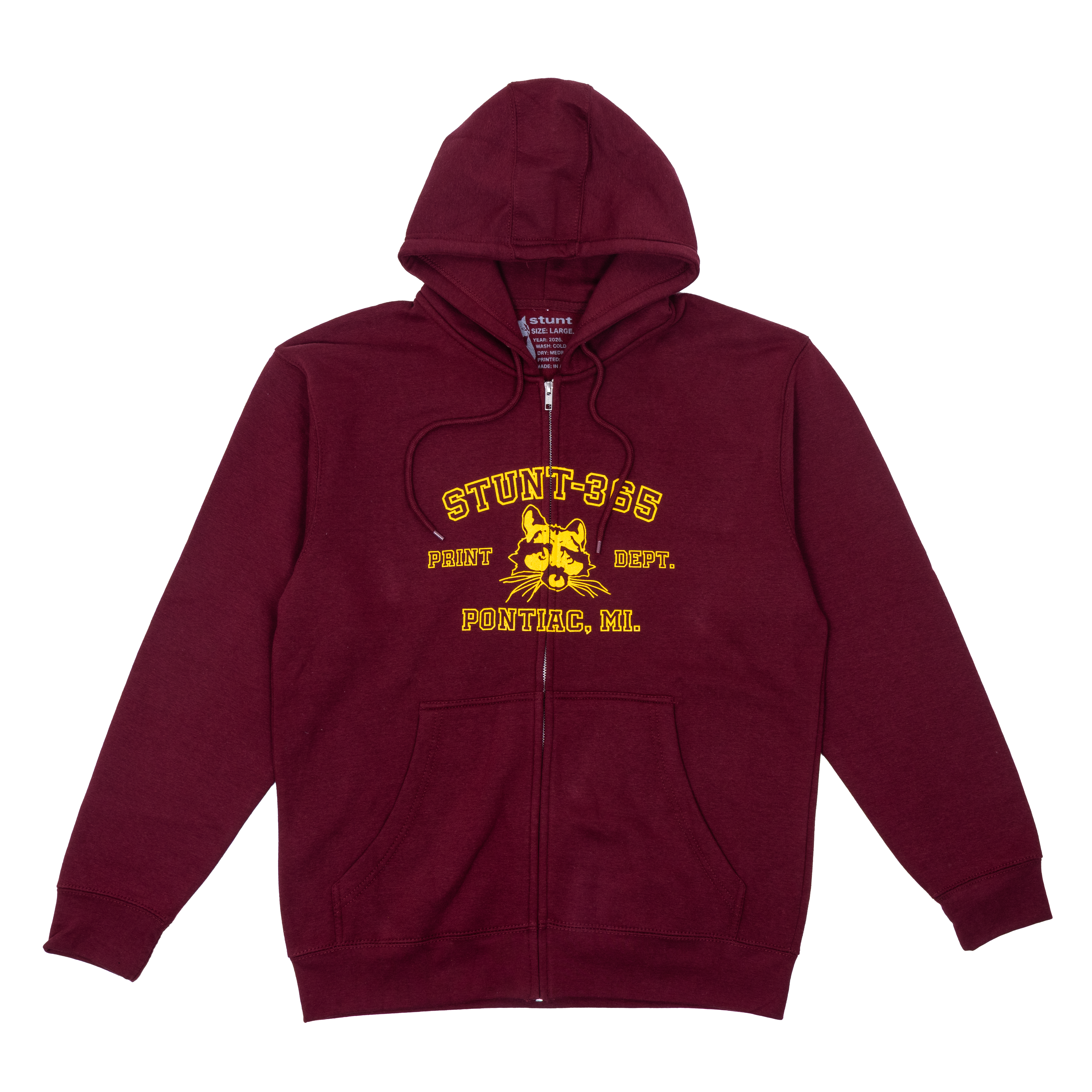Stunt Print Dept. Zip Up Hoodie - Maroon