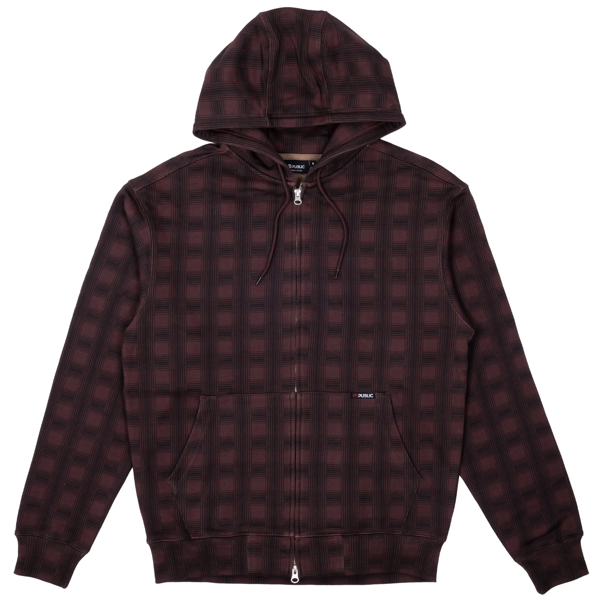 Public Plaid Zip Up Hoodie - Mixed
