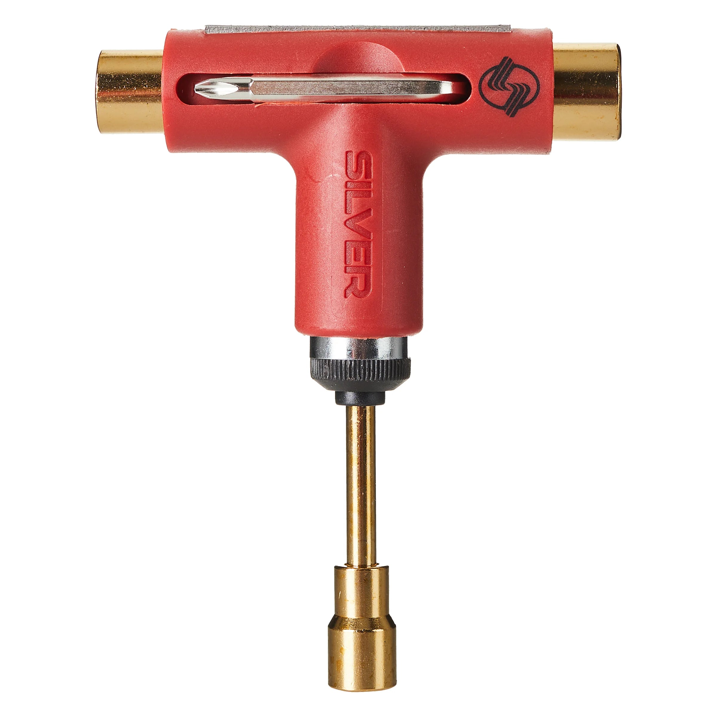 Silver Ratchet Skateboard Tool - Red/Gold