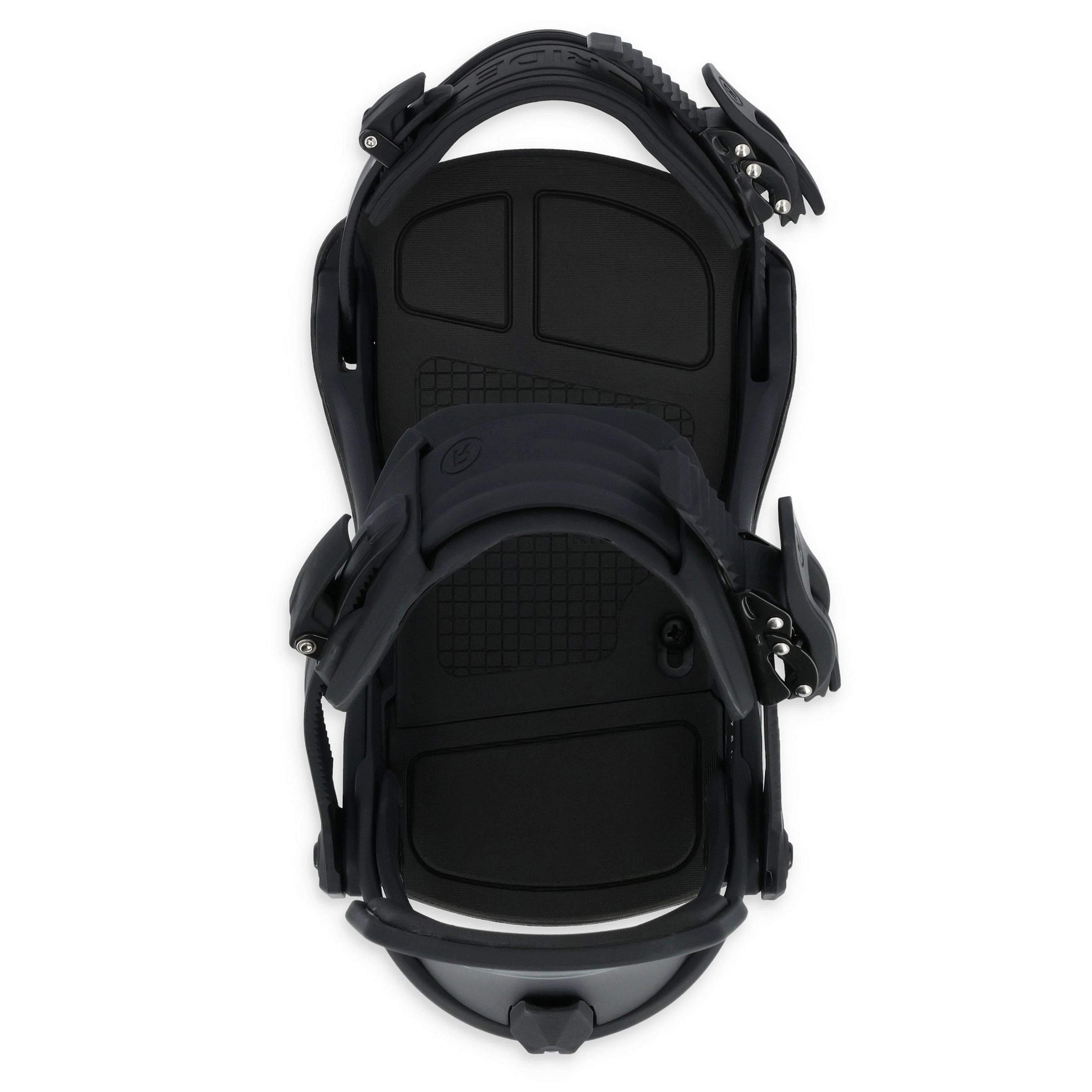 Black C-6 2025 Ride Snowboard Bindings Top