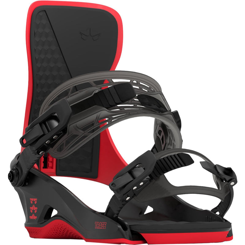 Black/Red 2024 Trace Rome Snowboard Bindings Front