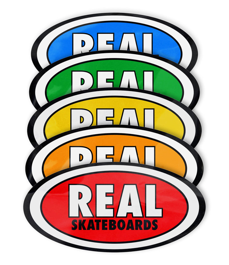 Real Staple Oval Single Skateboard Sticker - Small (Assorted Colors)