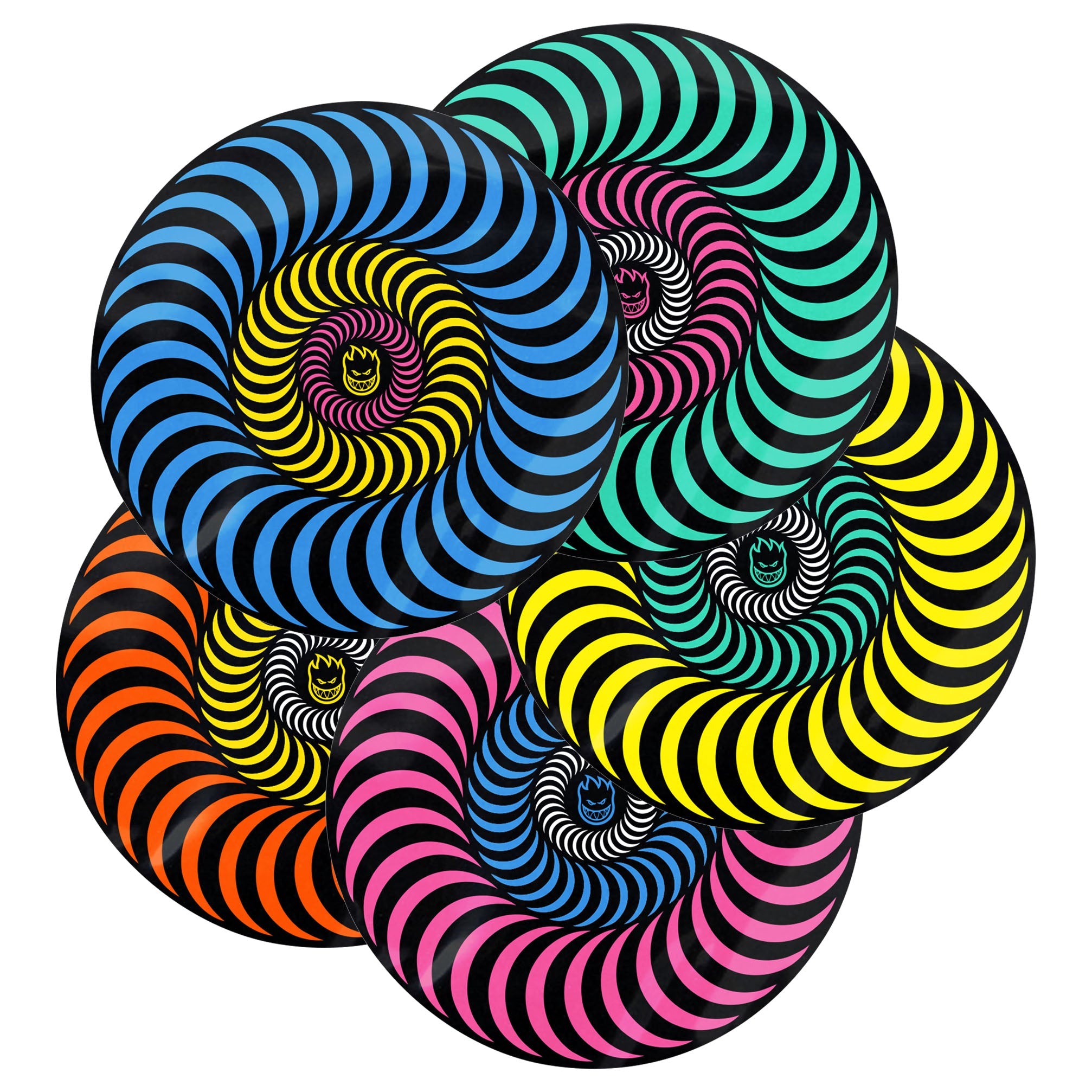 Tri color assorted spitfire swirl stickers