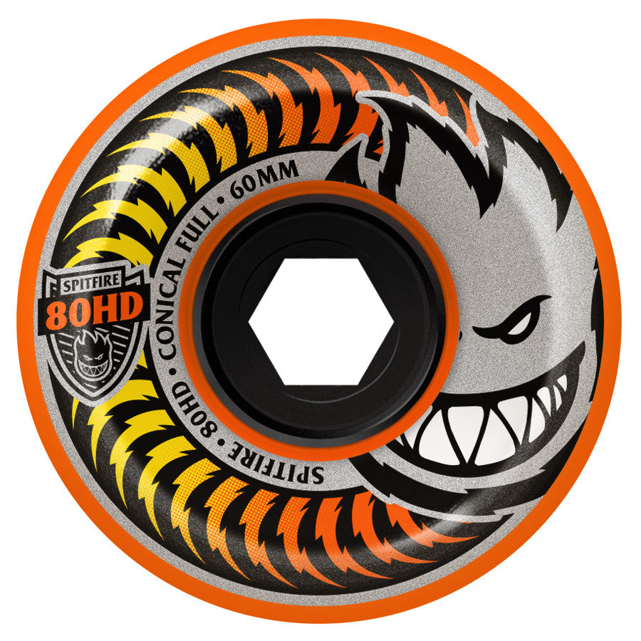 Orange 80HD fade Conical Full Spitfire Cruiser Wheels