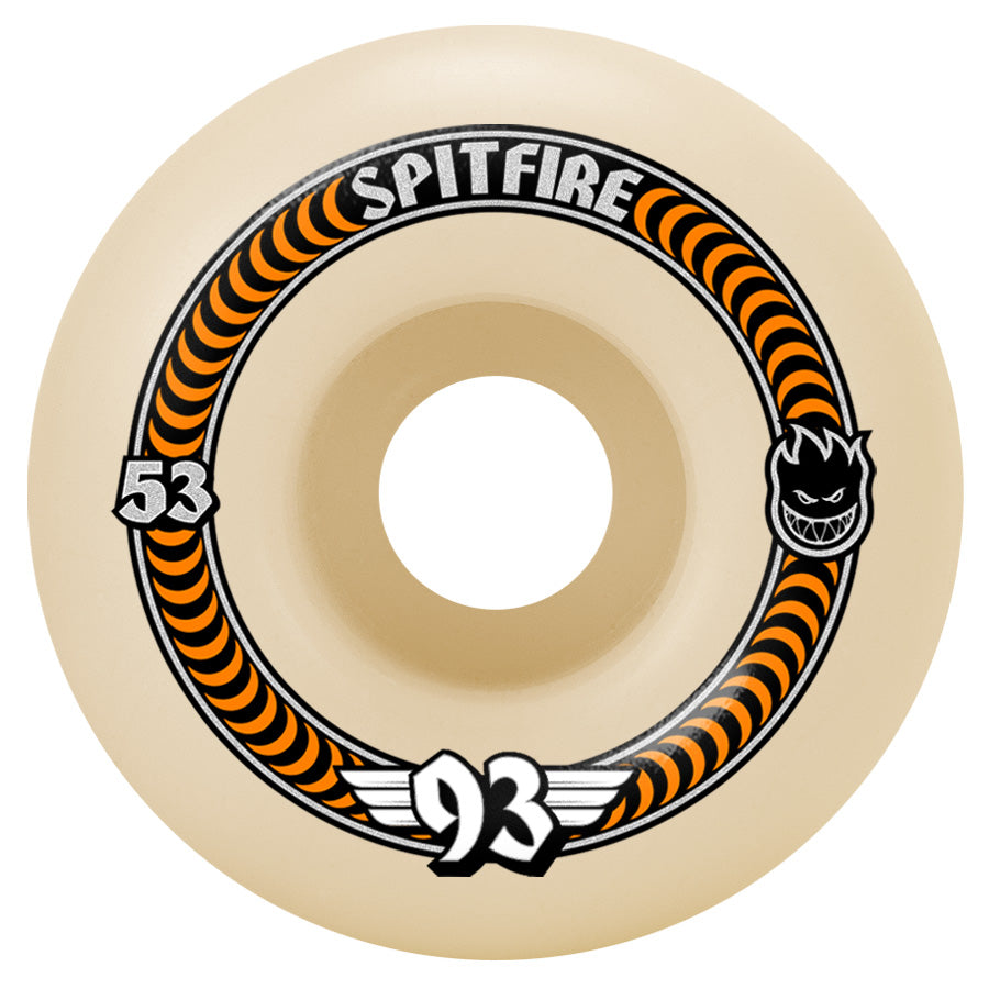Spitfire Formula Four 93D Classic Soft Sliders Skateboard Wheels - Natural/Orange