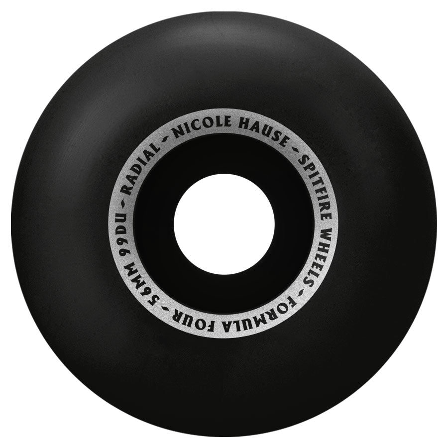 Black F4 Nicole Hause Kitted Radial Spitfire Skateboard Wheels