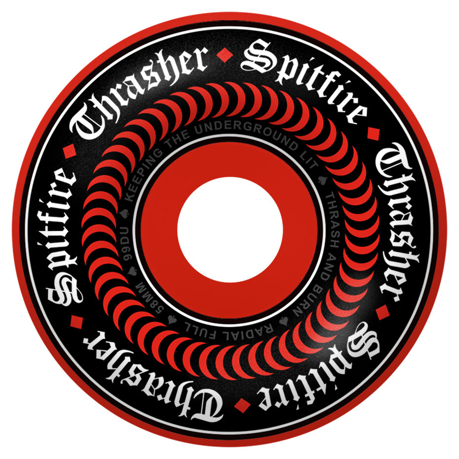 Red Oath Thrasher x Spitfire Radial Full Wheels