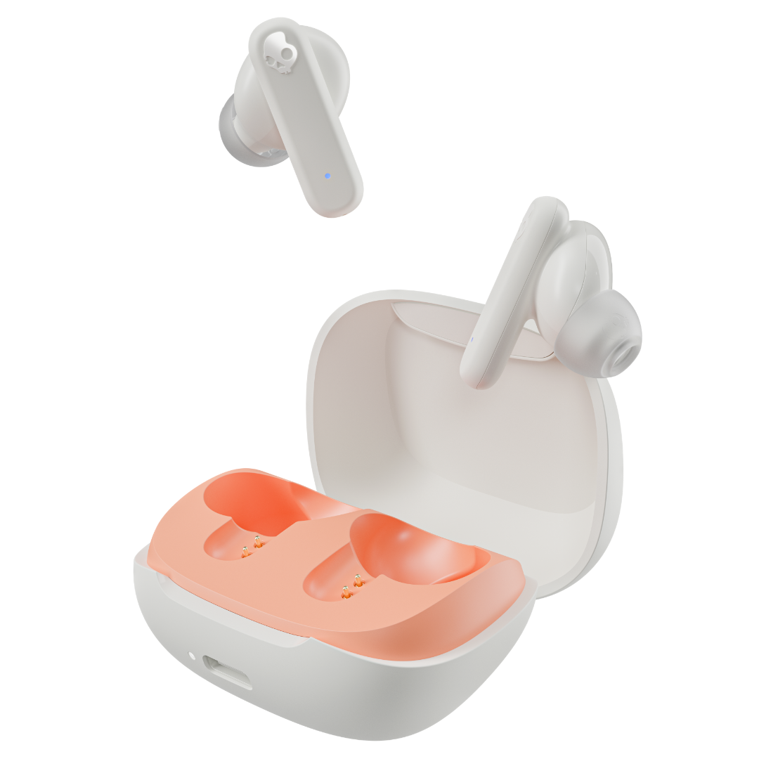 Bone/Orange Smokin Buds Skullcandy Ear Buds