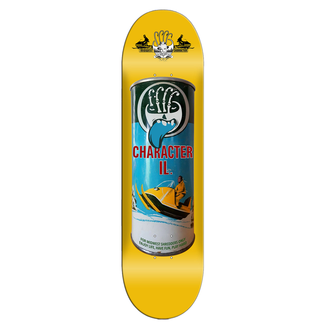 Yellow Oil Can Character Skateboard Deck