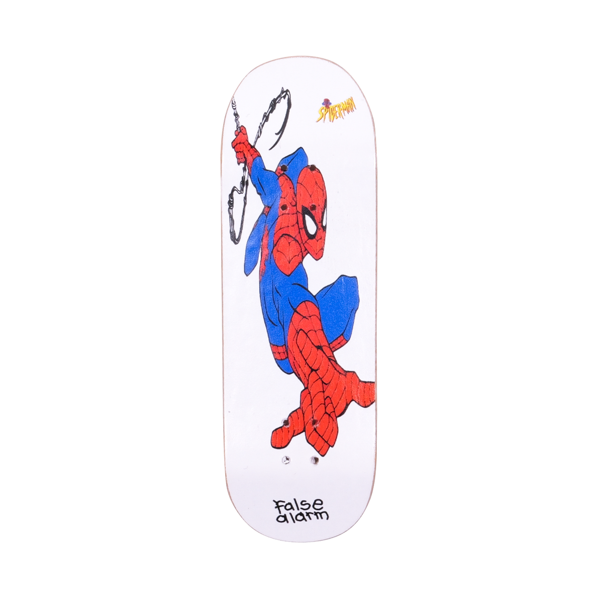 False Alarm Spiderman Fingerboard Deck - Popsicle