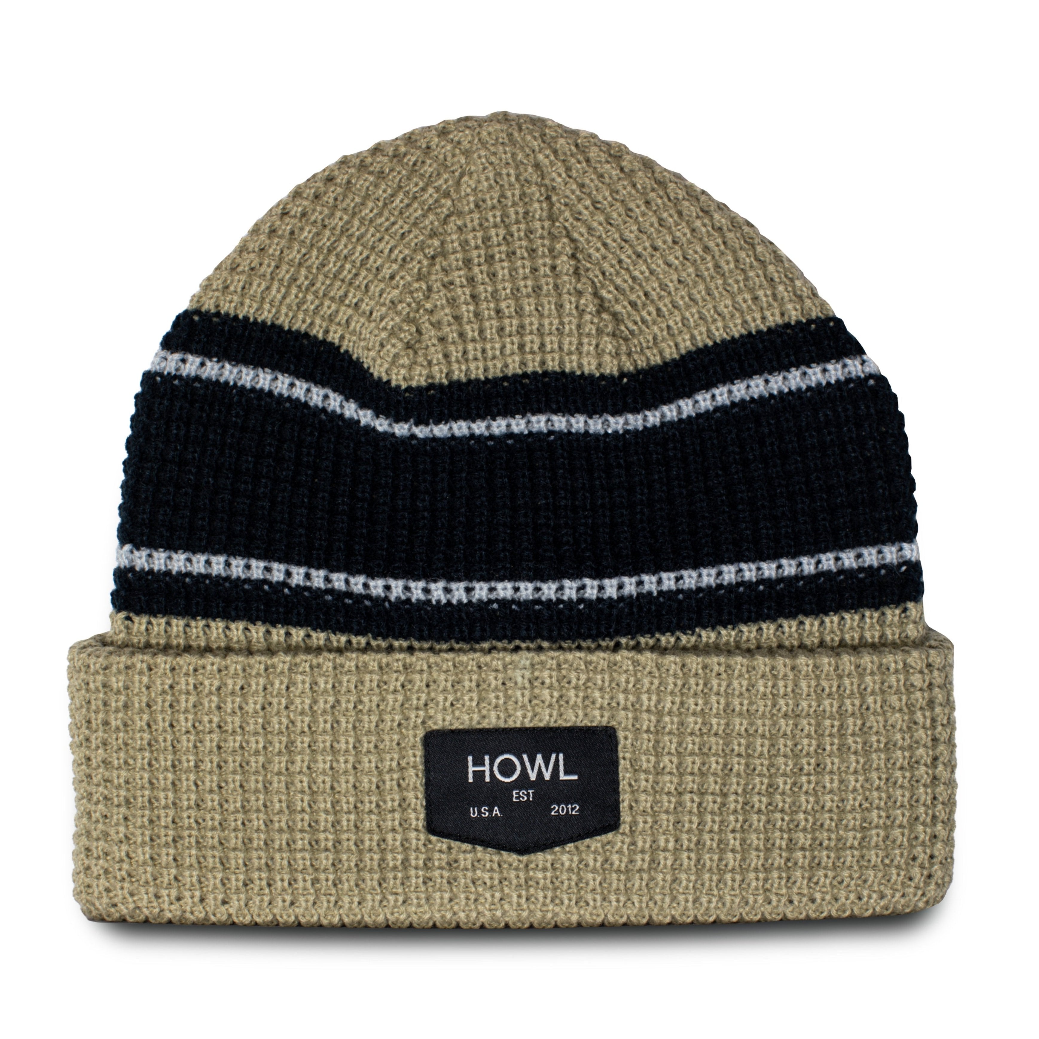 Bone Stripe Howl Beanie