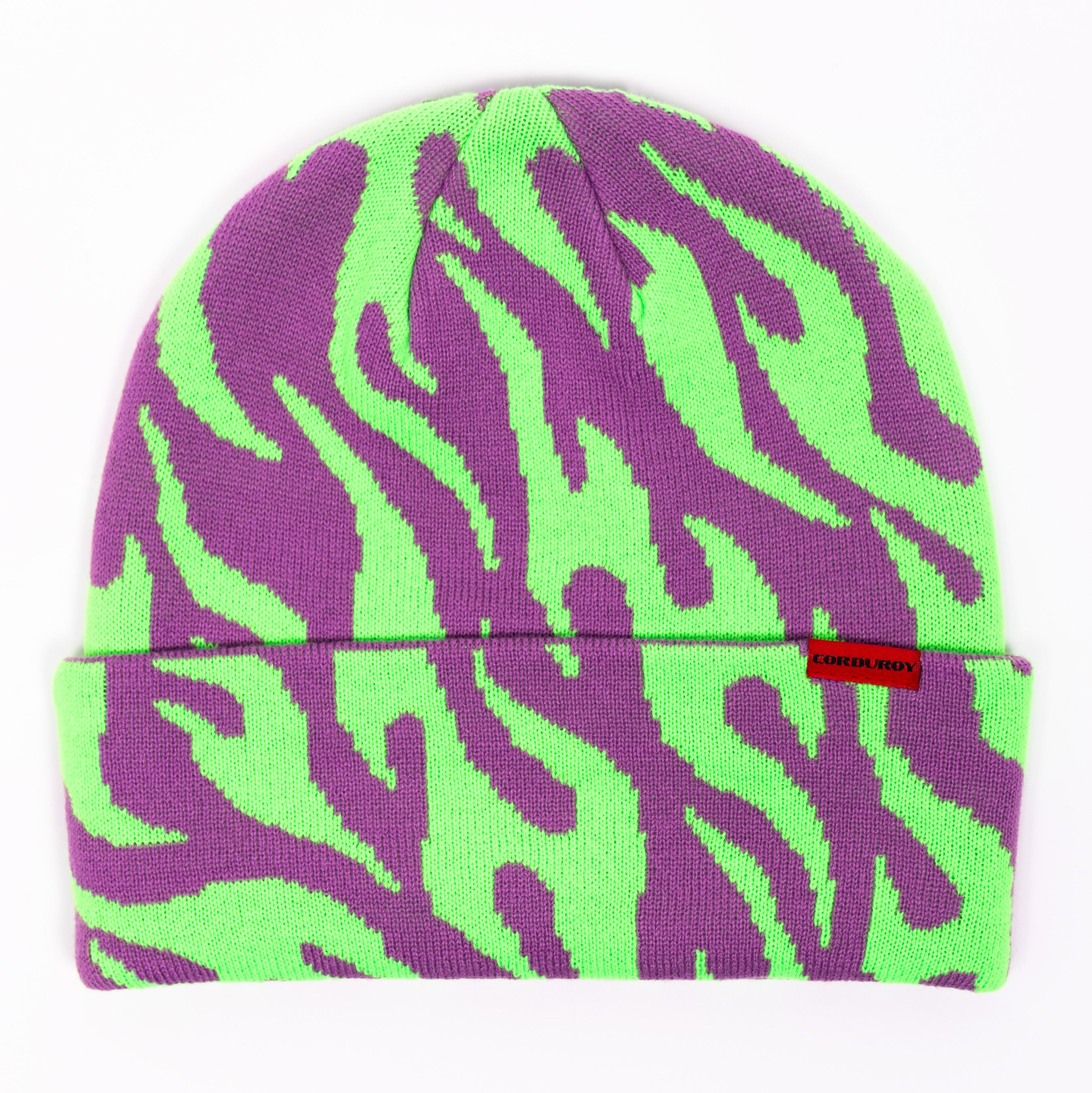 Lavender Tribal Flames Corduroy Beanie