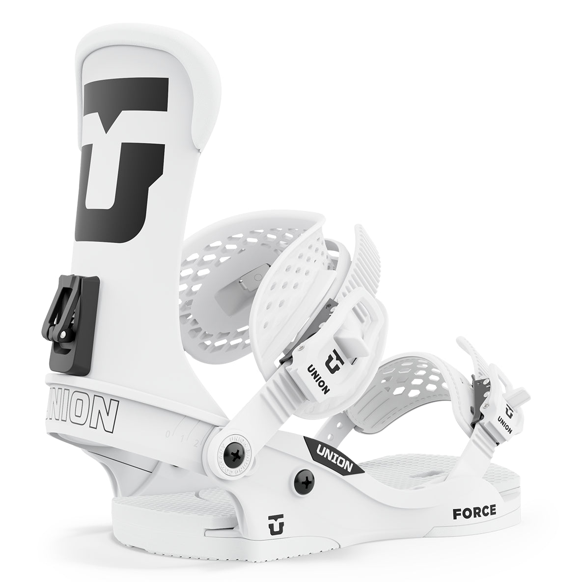 White Team Highback 2025 Force Classic Union Snowboard Bindings