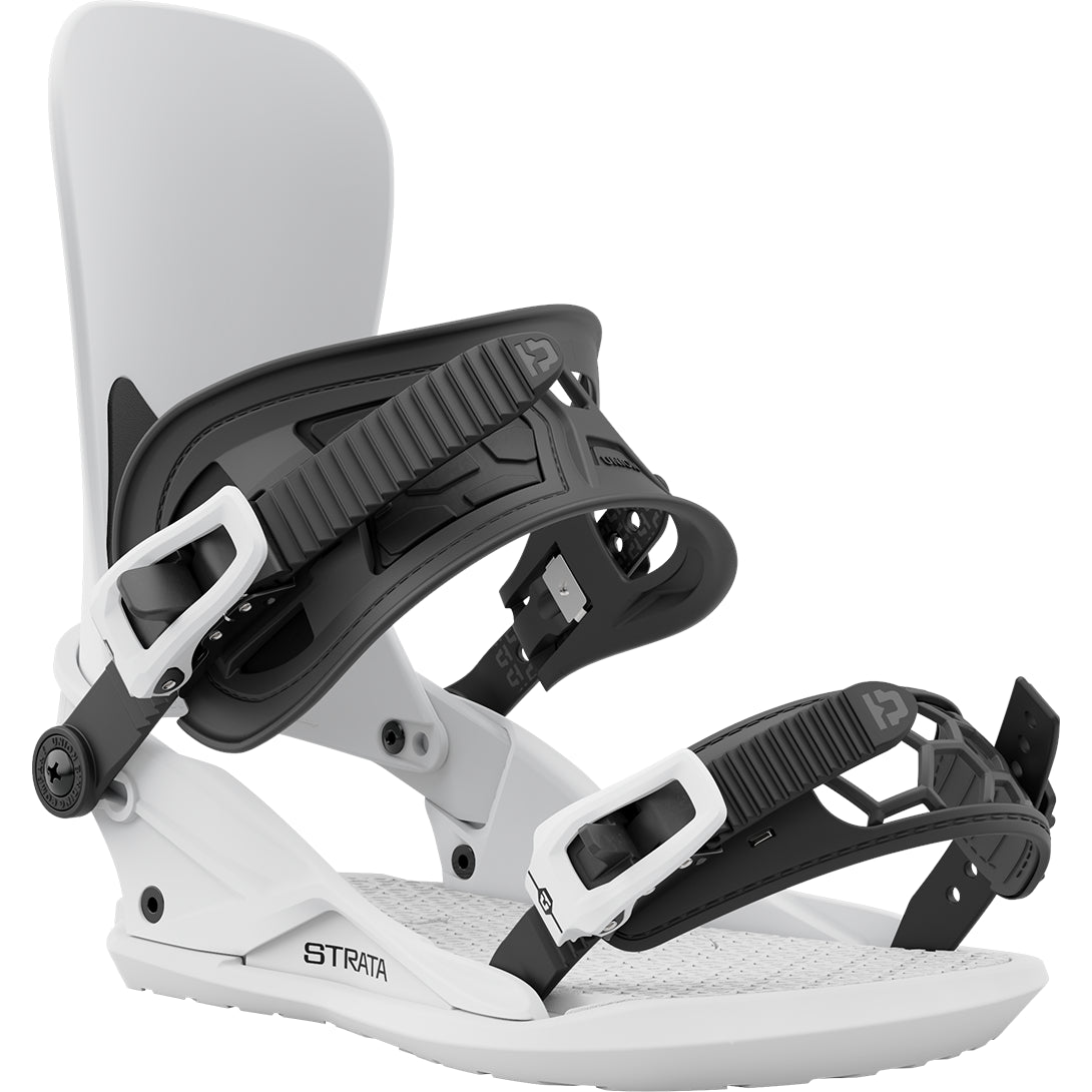 2024 White Union Strata Snowboard Bindings Front