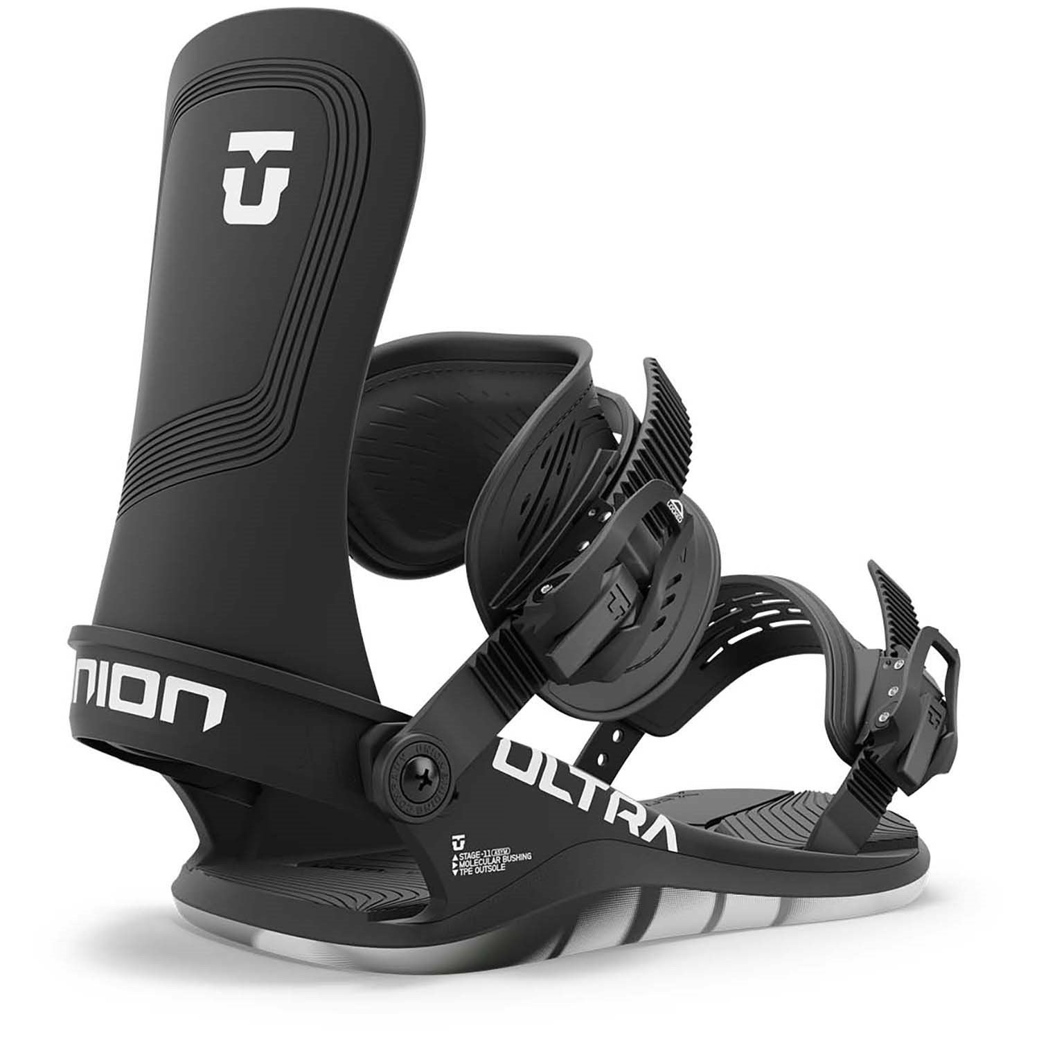 2025 Black Ultra Union Snowboard Bindings Back