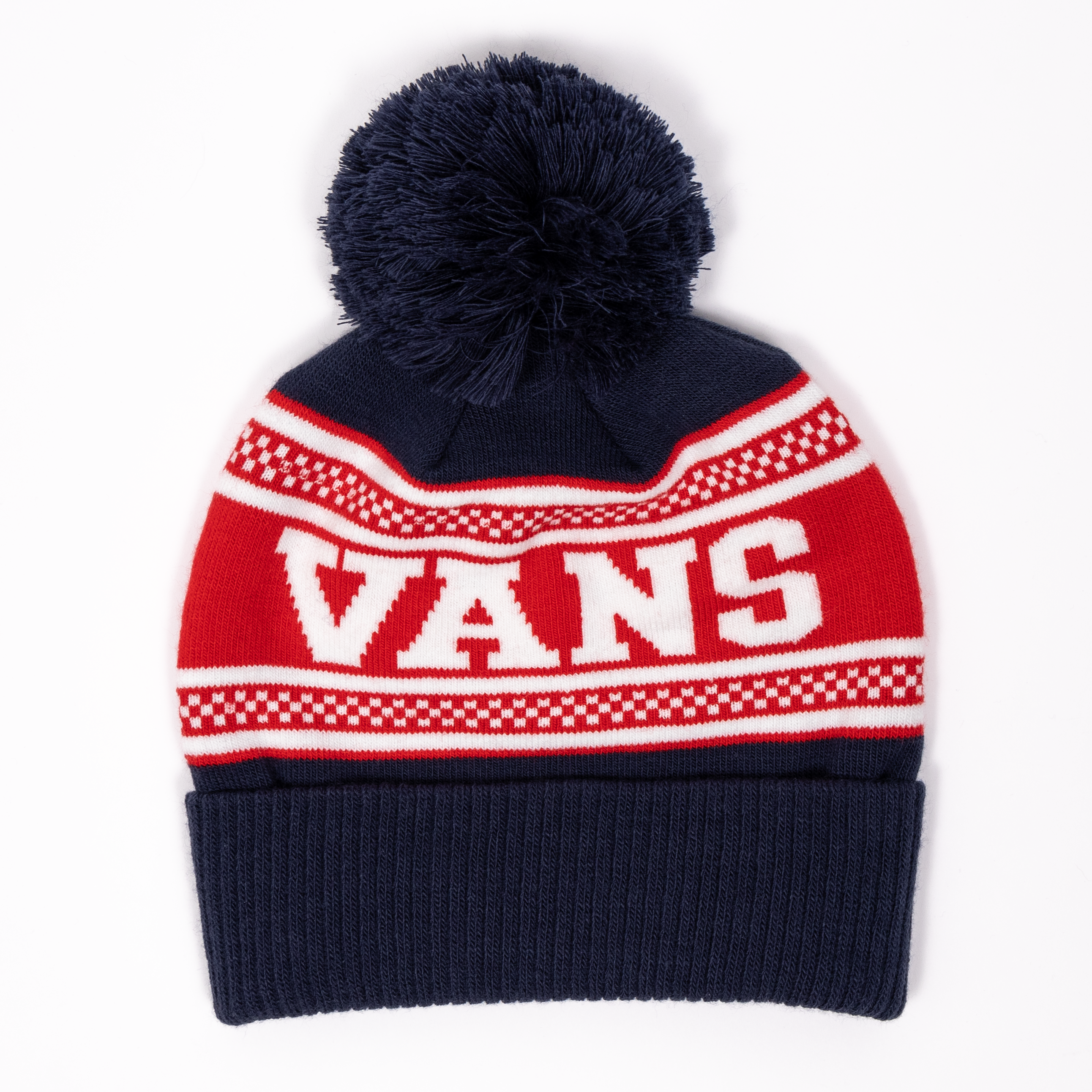 Vans Check Pom Beanie - Dress Blues