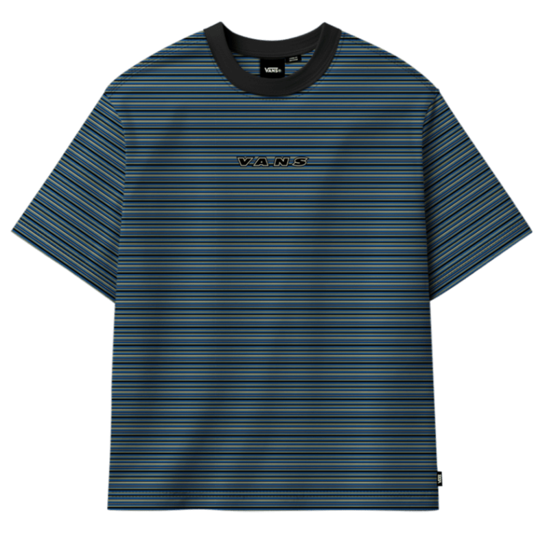 Black/True Blue Vans Cameron Striped Tee