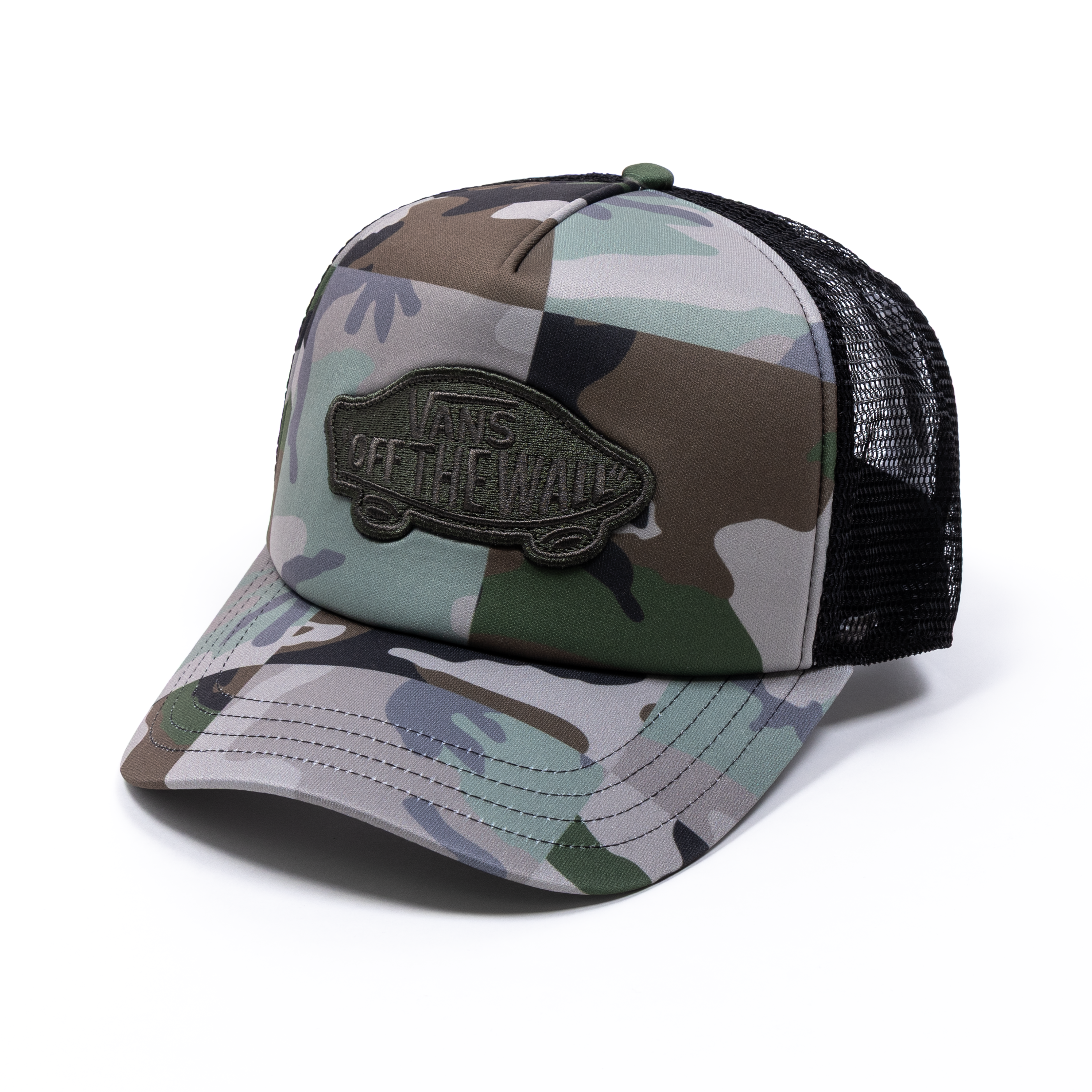 Vans Classic Patch Curved Bill Trucker Hat - Camo/Aluminum