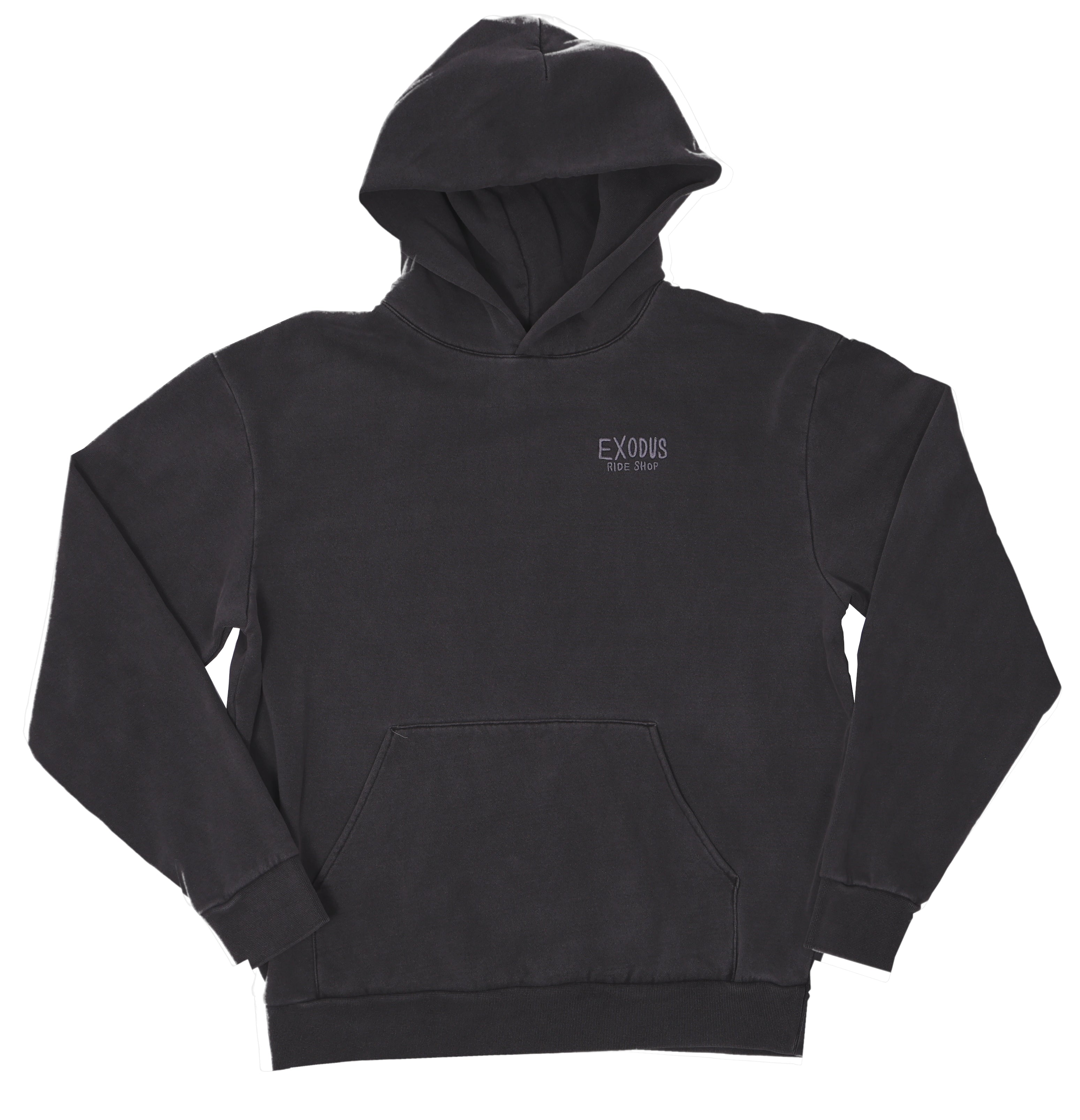 Exodus Your Local Embroidered Pullover Hoodie - Washed Black