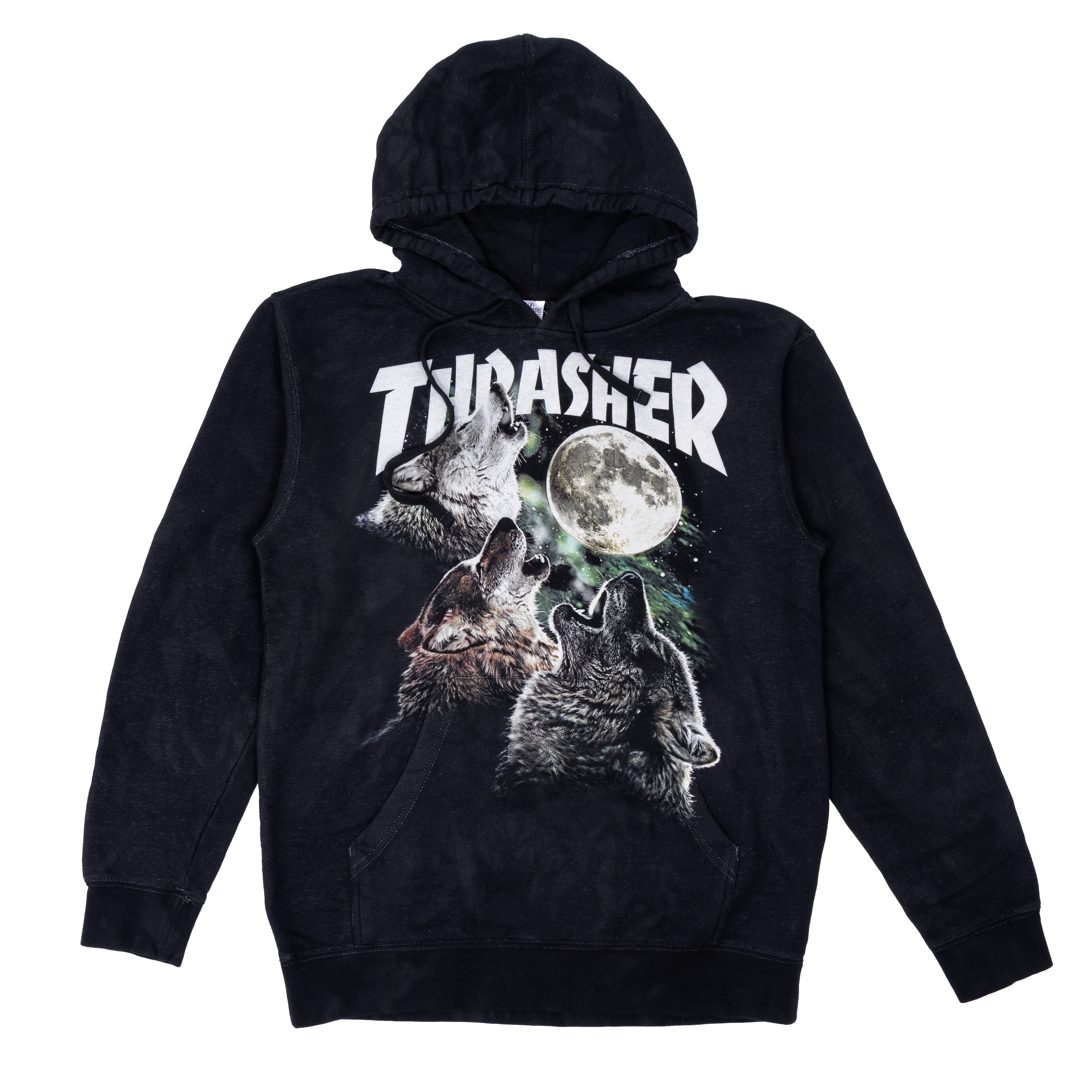 Thrasher Wolves Pullover Hoodie - Washed Black