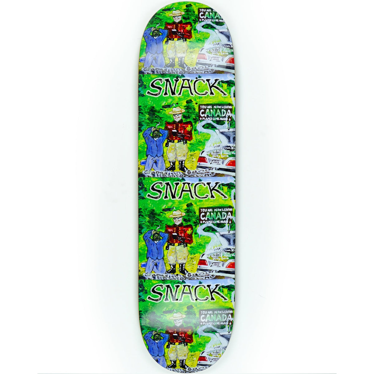 Snack May Canadian Bacon and Hash Browns Skateboard Deck
