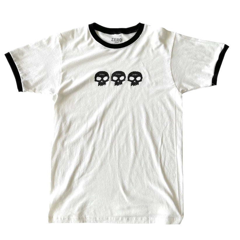 3 Skull Zero Skateboard Ringer T-Shirt
