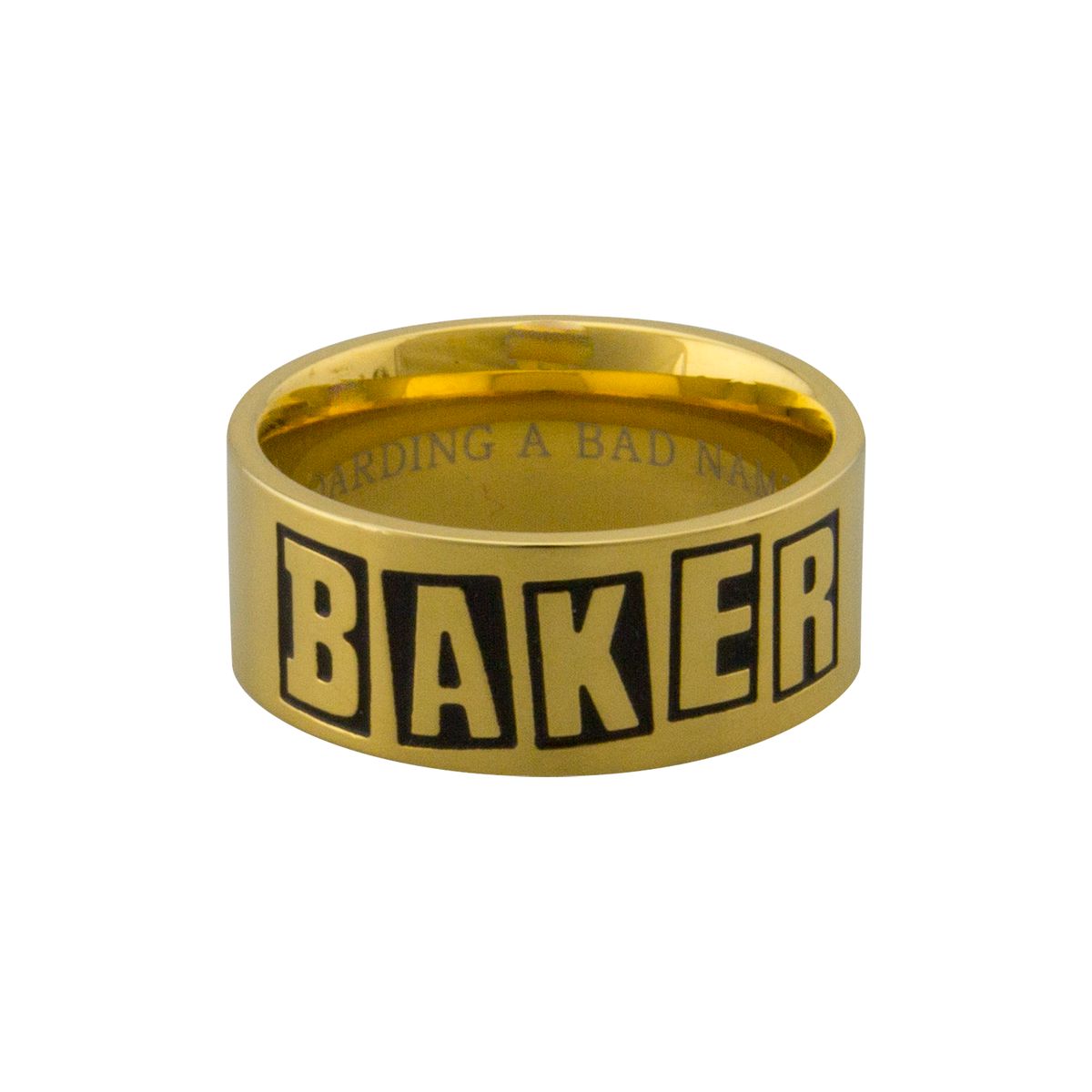 Gold Baker Skateboards Brand Logo Ring